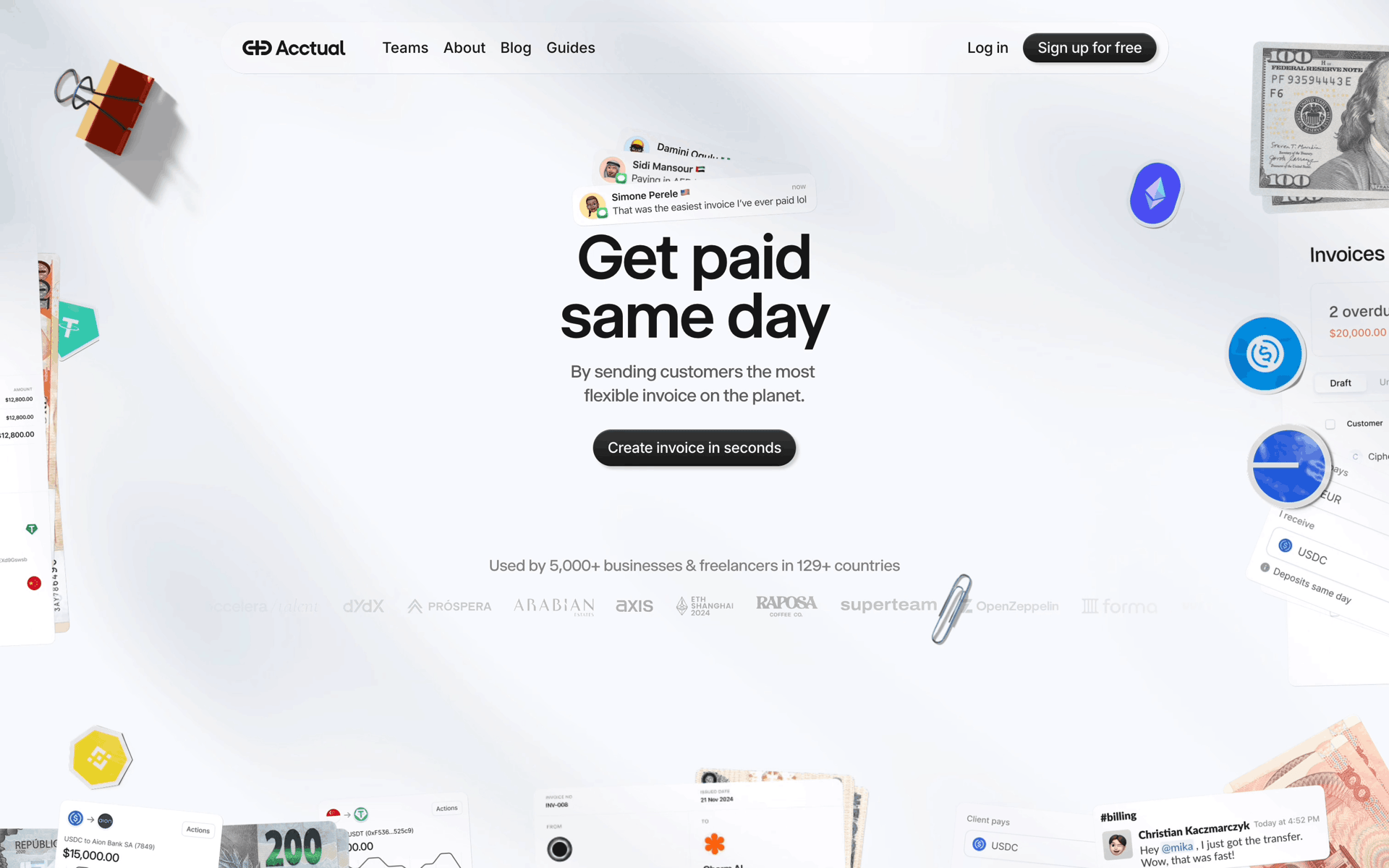 Acctual Web Finance interface screenshot 1