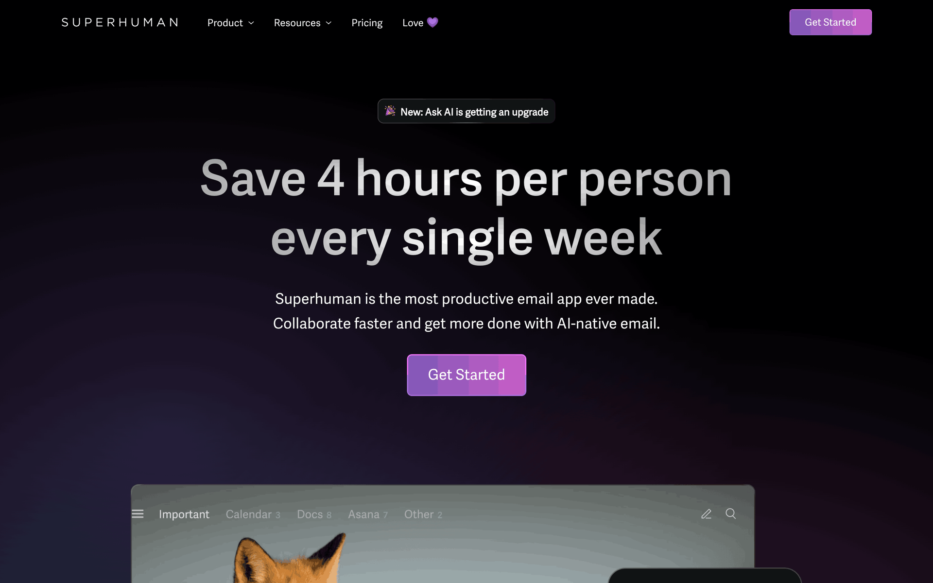Superhuman Web AI interface screenshot 1