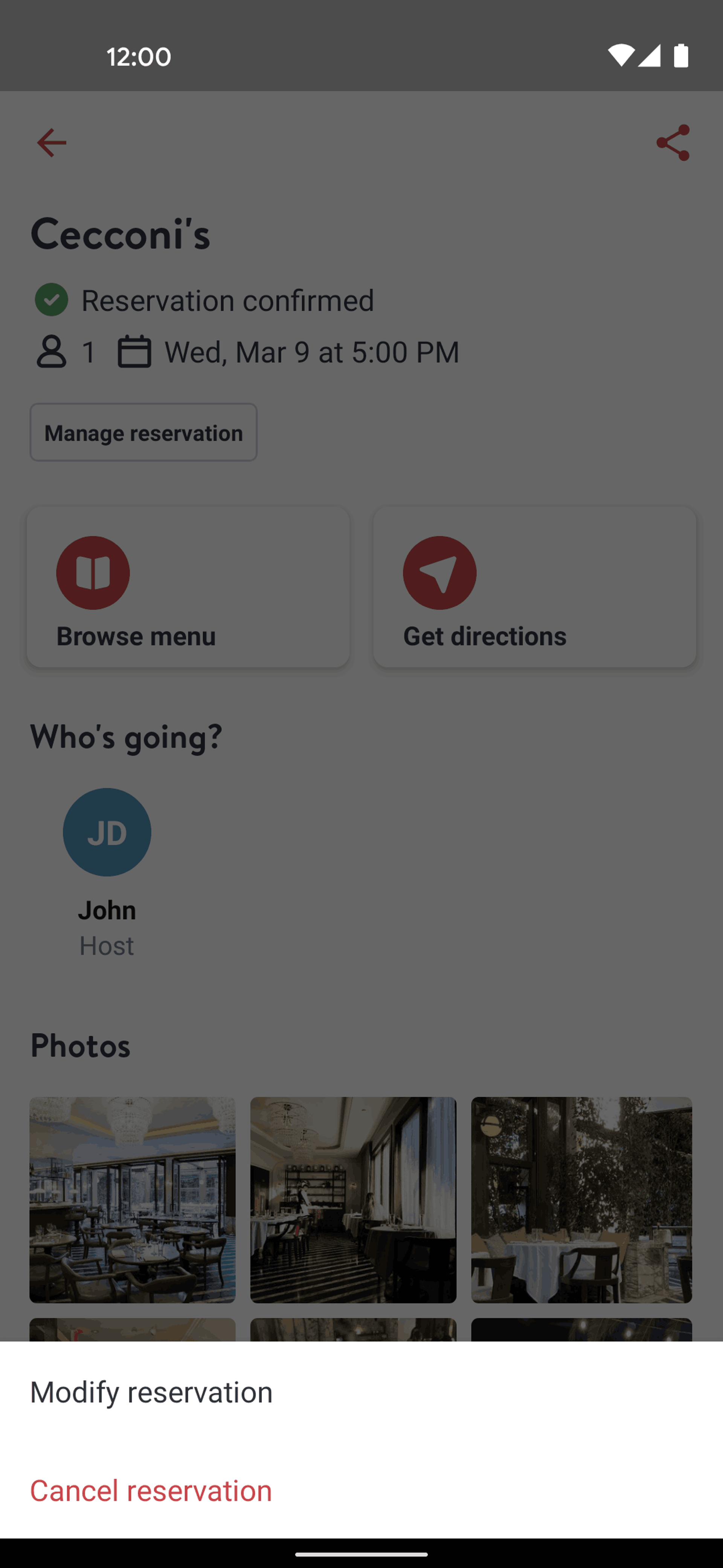 OpenTable Android Food & Drink interface screenshot 15