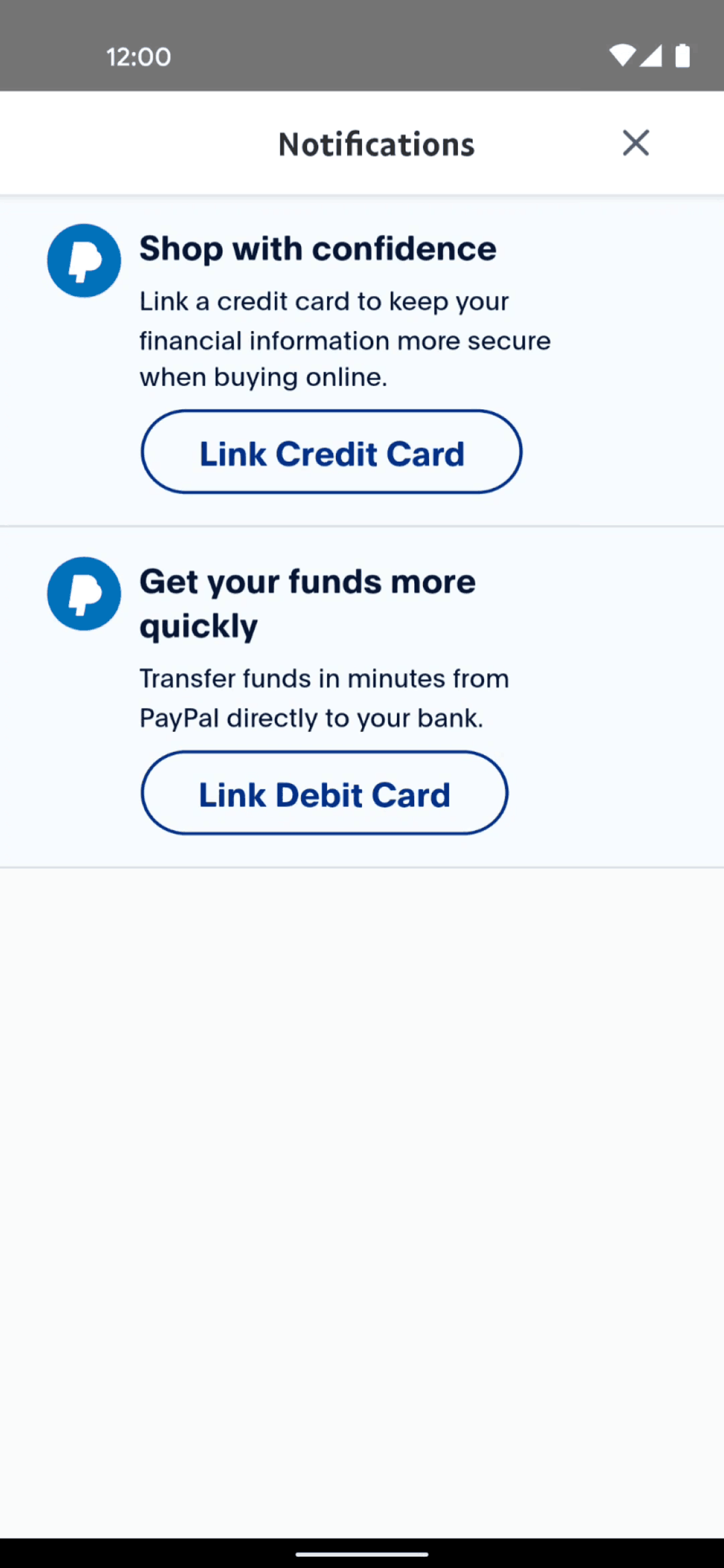PayPal Android Finance interface screenshot 19