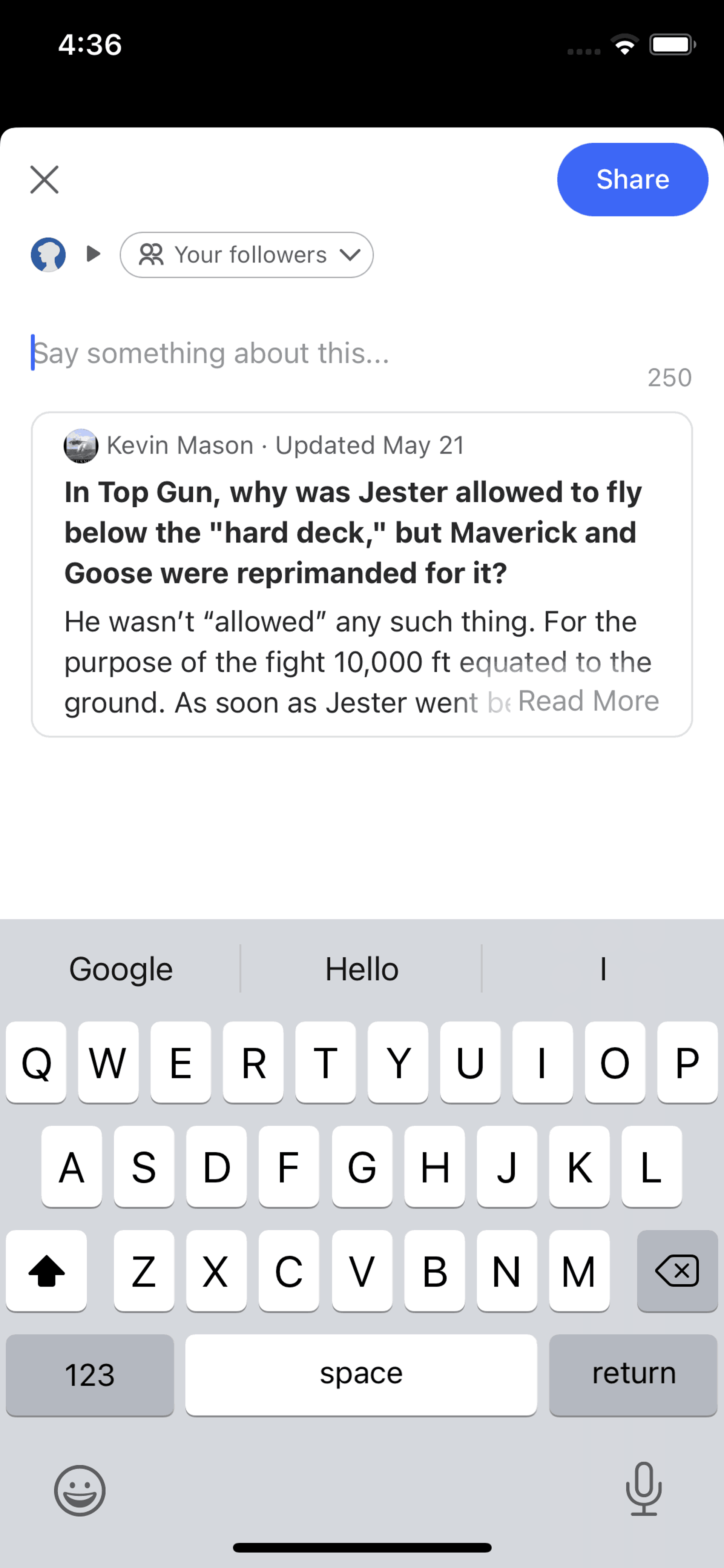 Quora iOS Social Networking interface screenshot 19