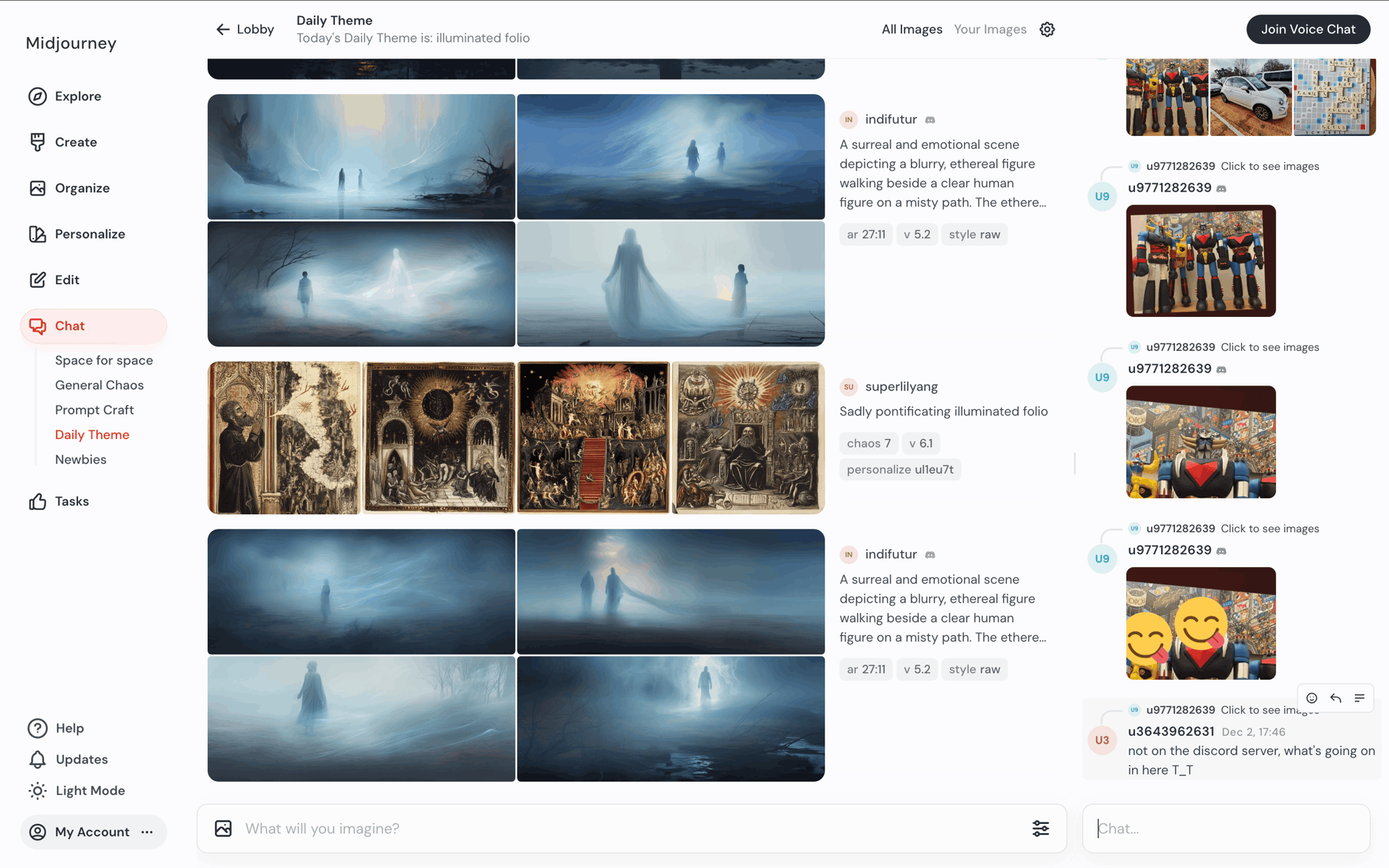 Midjourney Web AI interface screenshot 13
