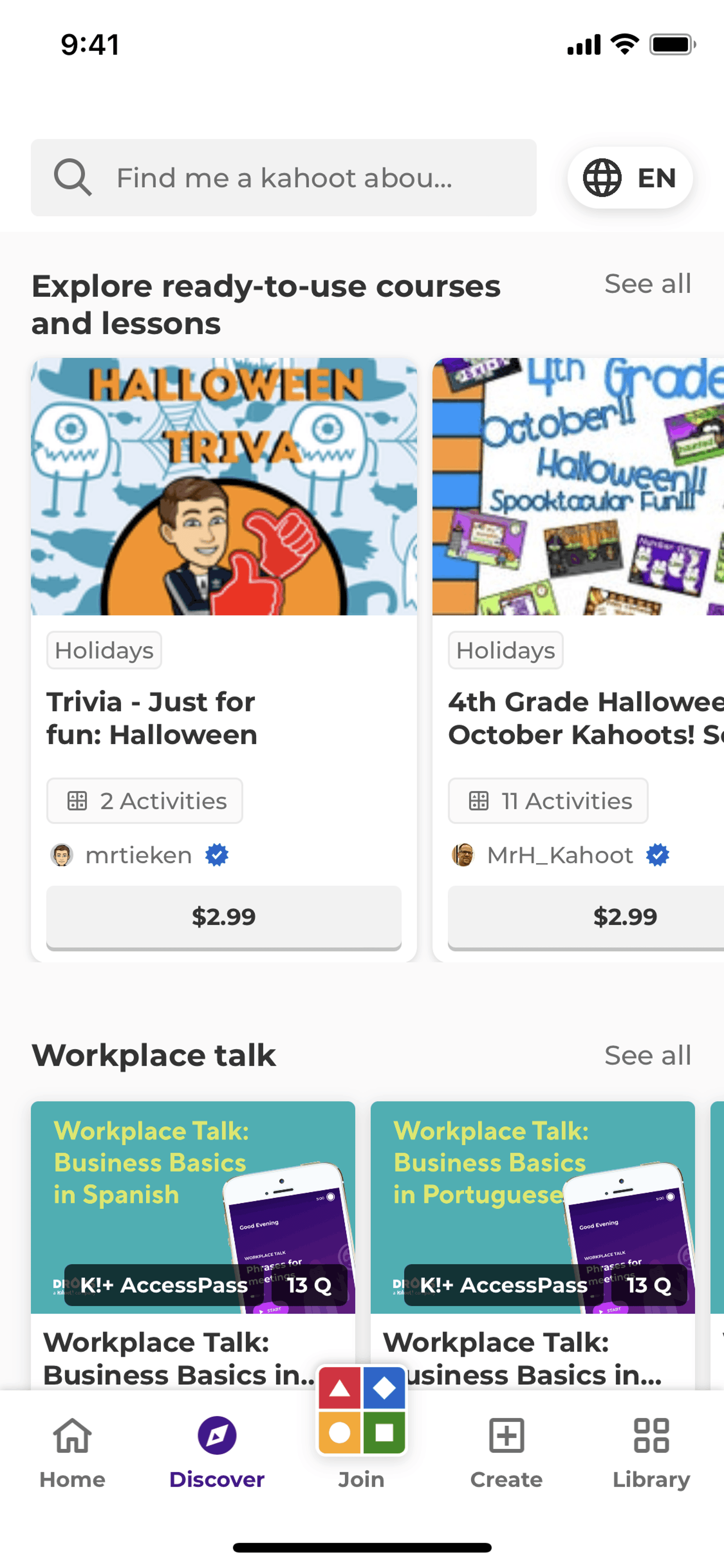 Kahoot! iOS Education interface screenshot 10
