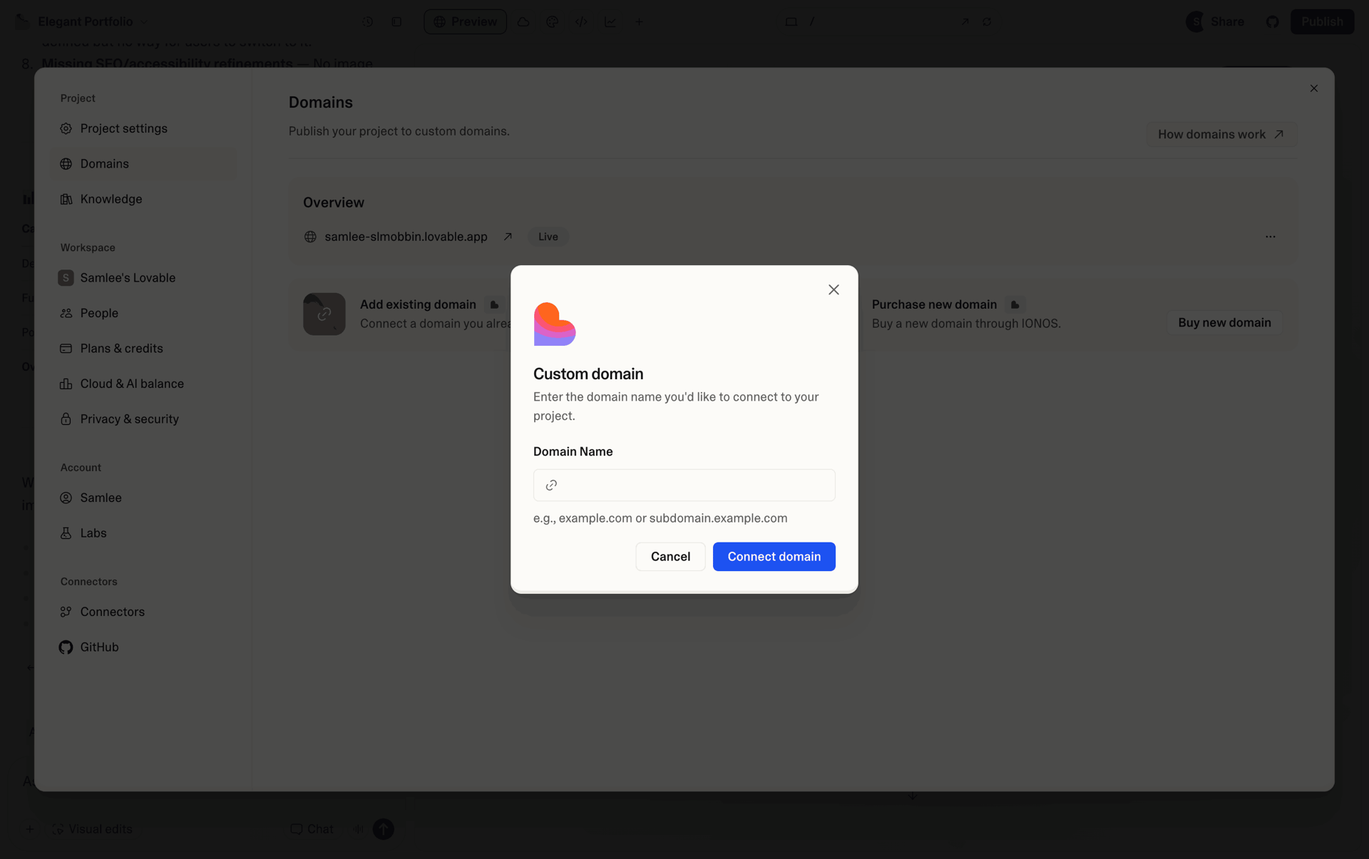 Lovable Web Developer Tools interface screenshot 20