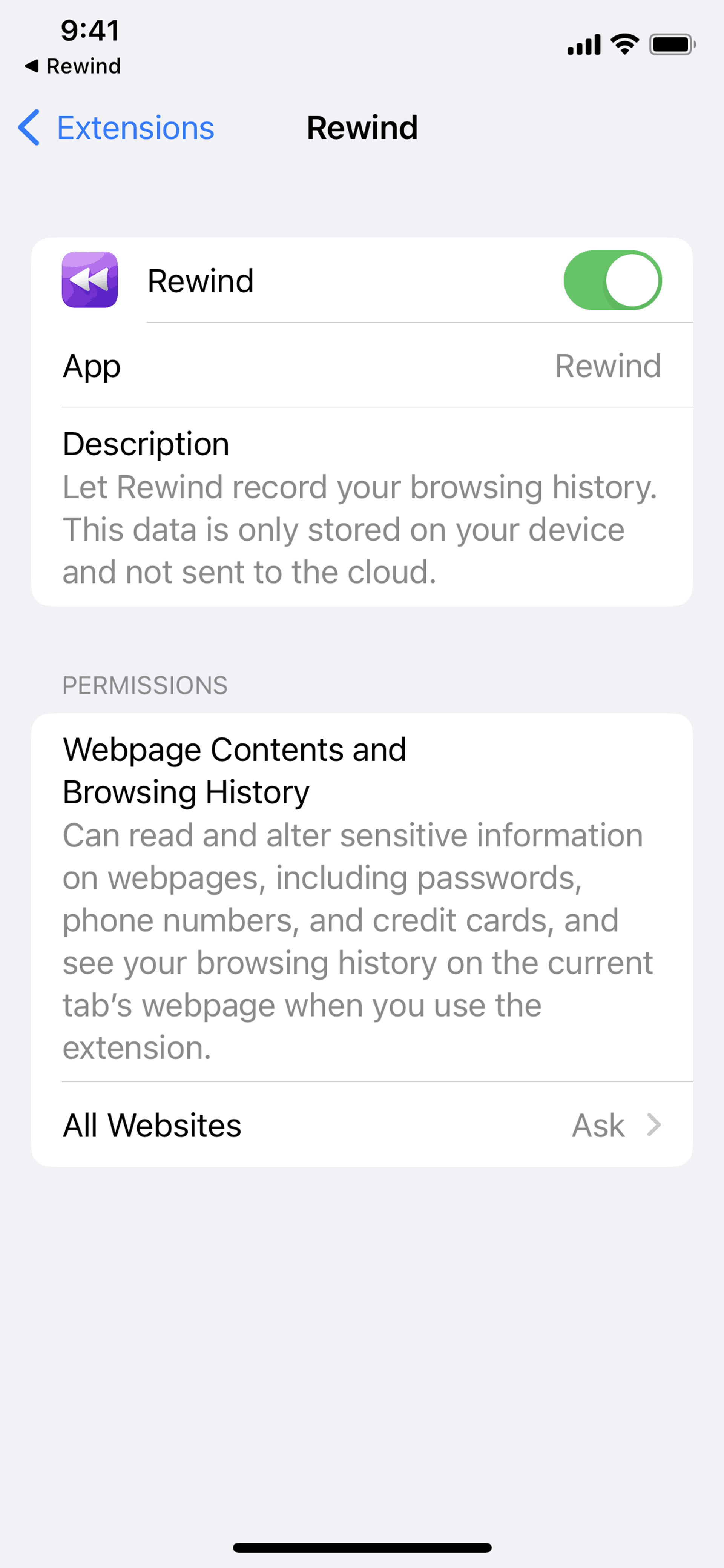 Rewind iOS AI interface screenshot 21