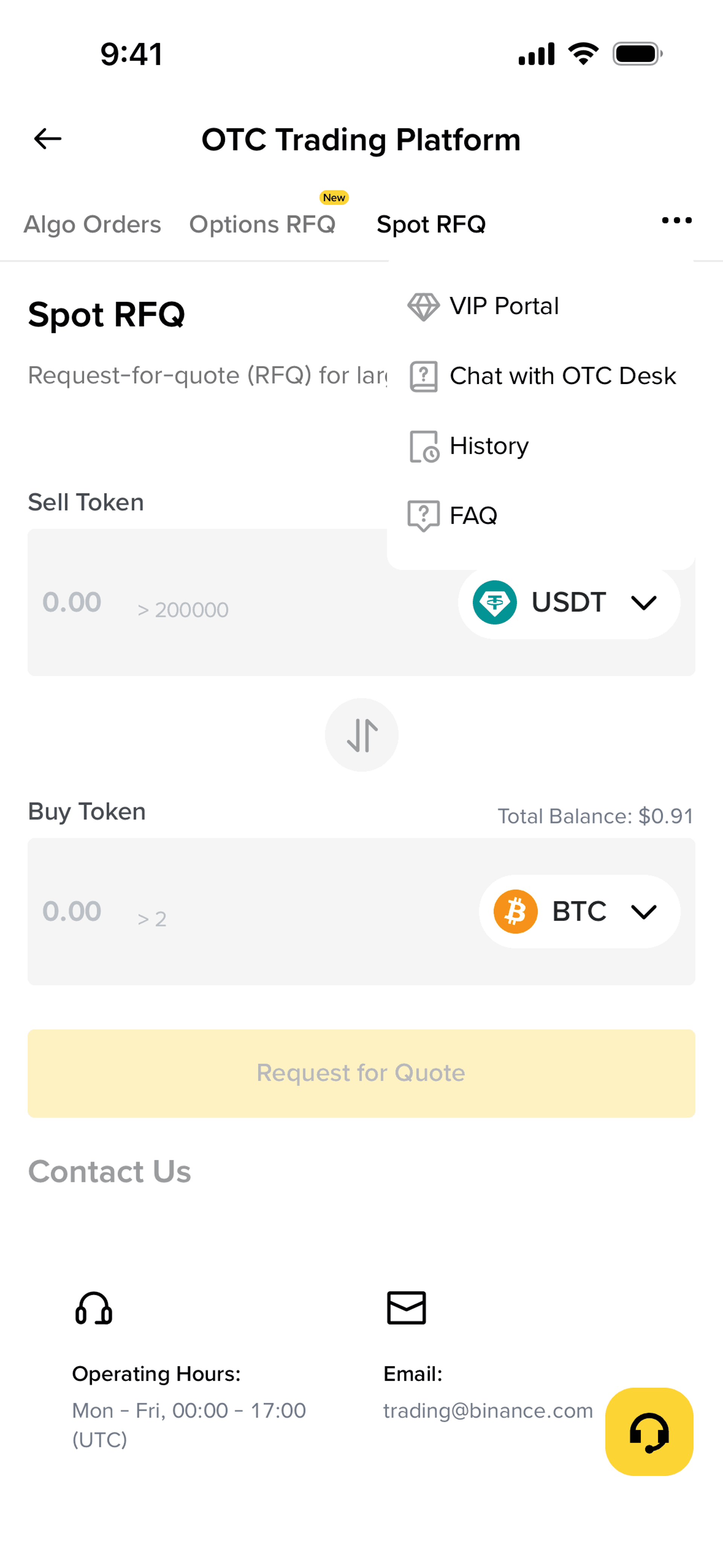 Binance iOS Finance interface screenshot 11