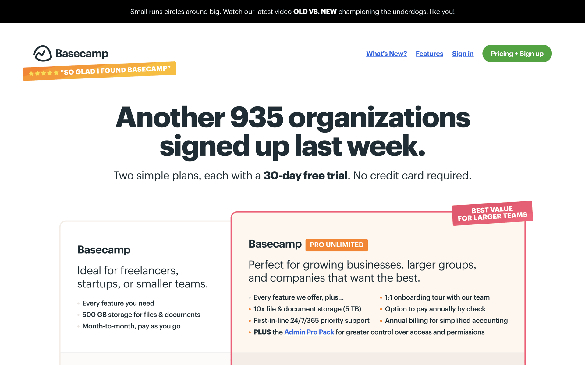 Basecamp Web Business interface screenshot 4