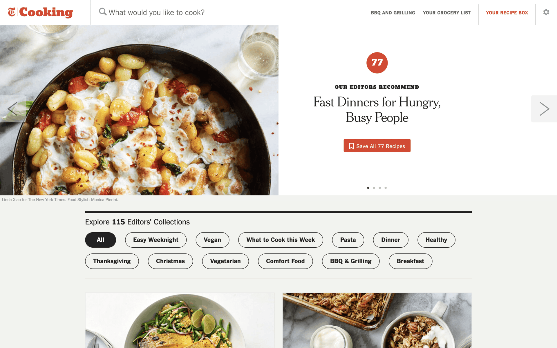 NYT Cooking Web Food & Drink interface screenshot 1