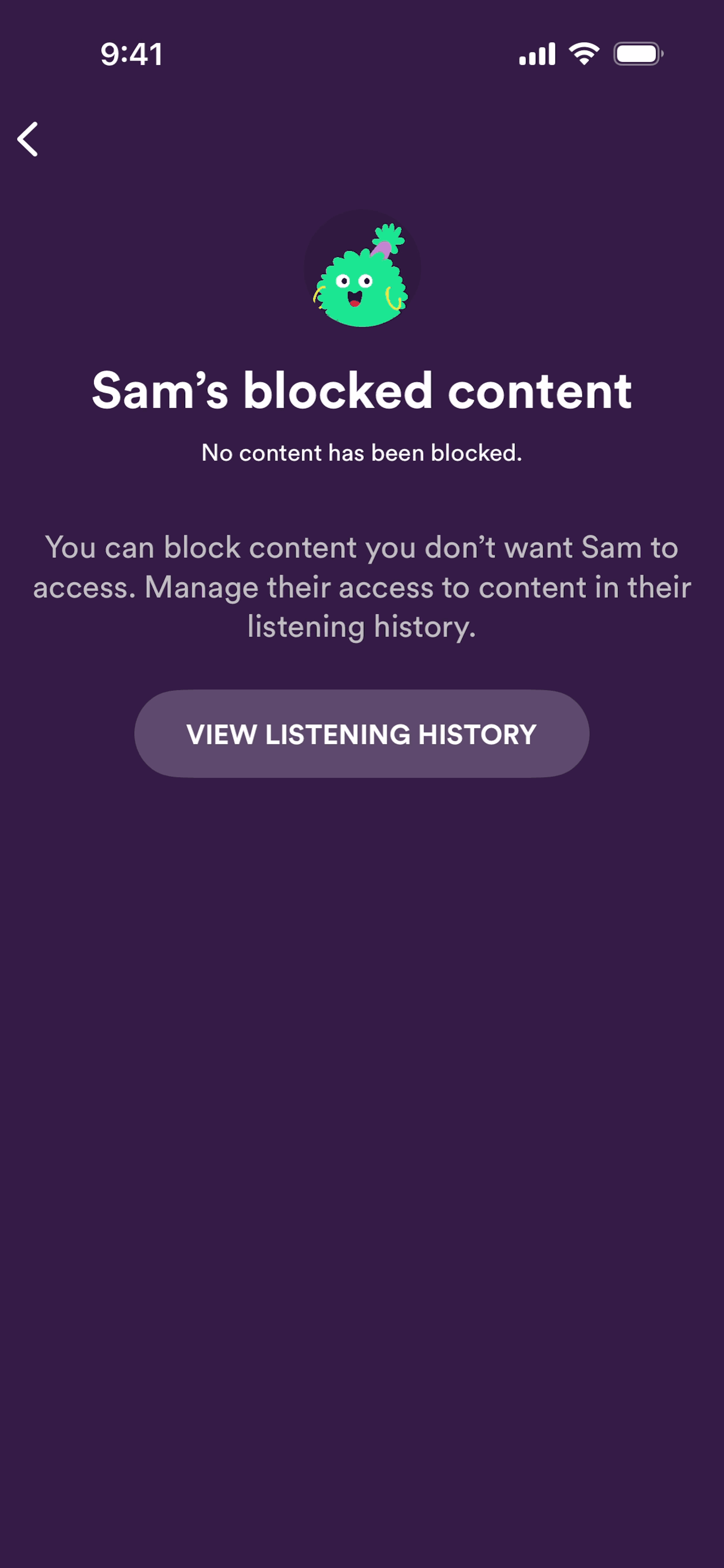 Spotify Kids iOS Music & Audio interface screenshot 4