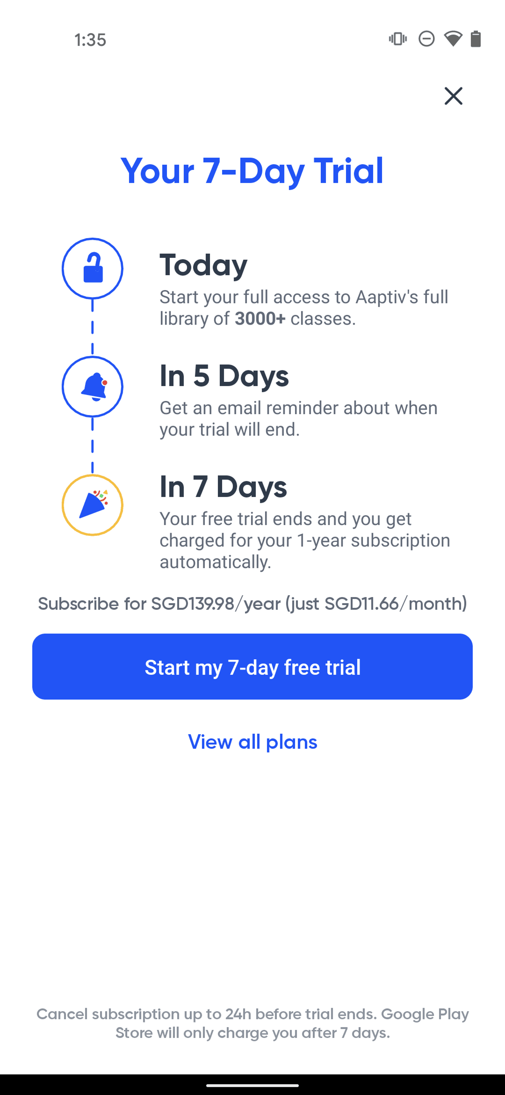 Aaptiv Android Health & Fitness interface screenshot 24