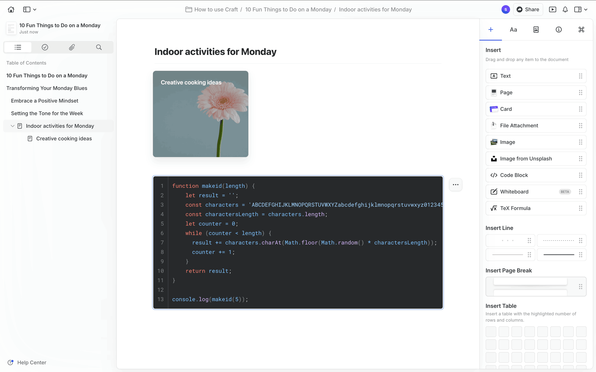 Craft Web AI interface screenshot 2