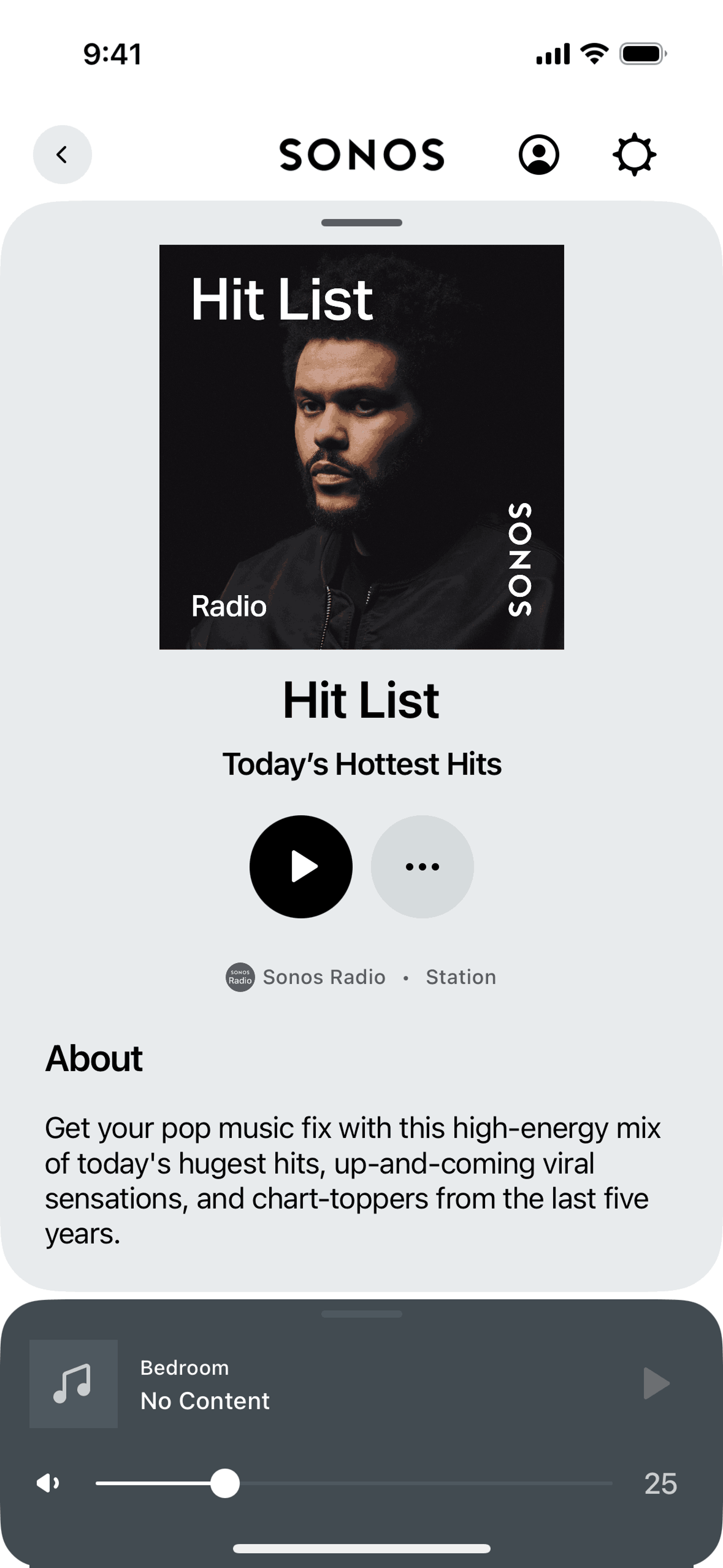 Playlist detail on Sonos (ios) screen 2
