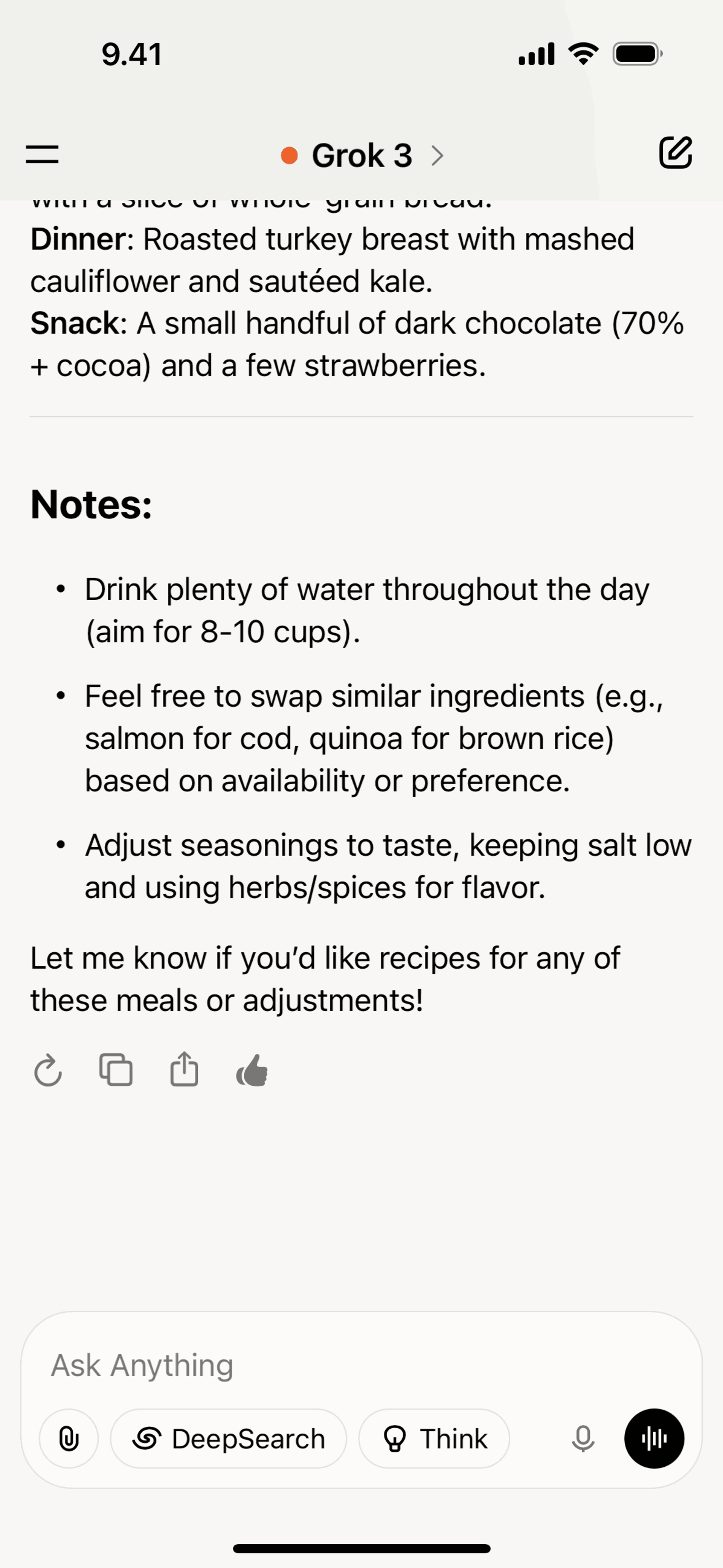 Grok iOS AI interface screenshot 12
