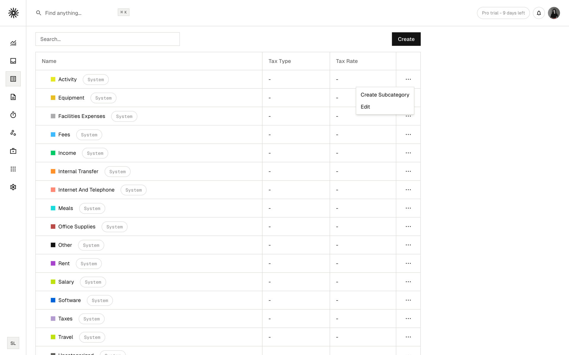 Midday Web Finance interface screenshot 5