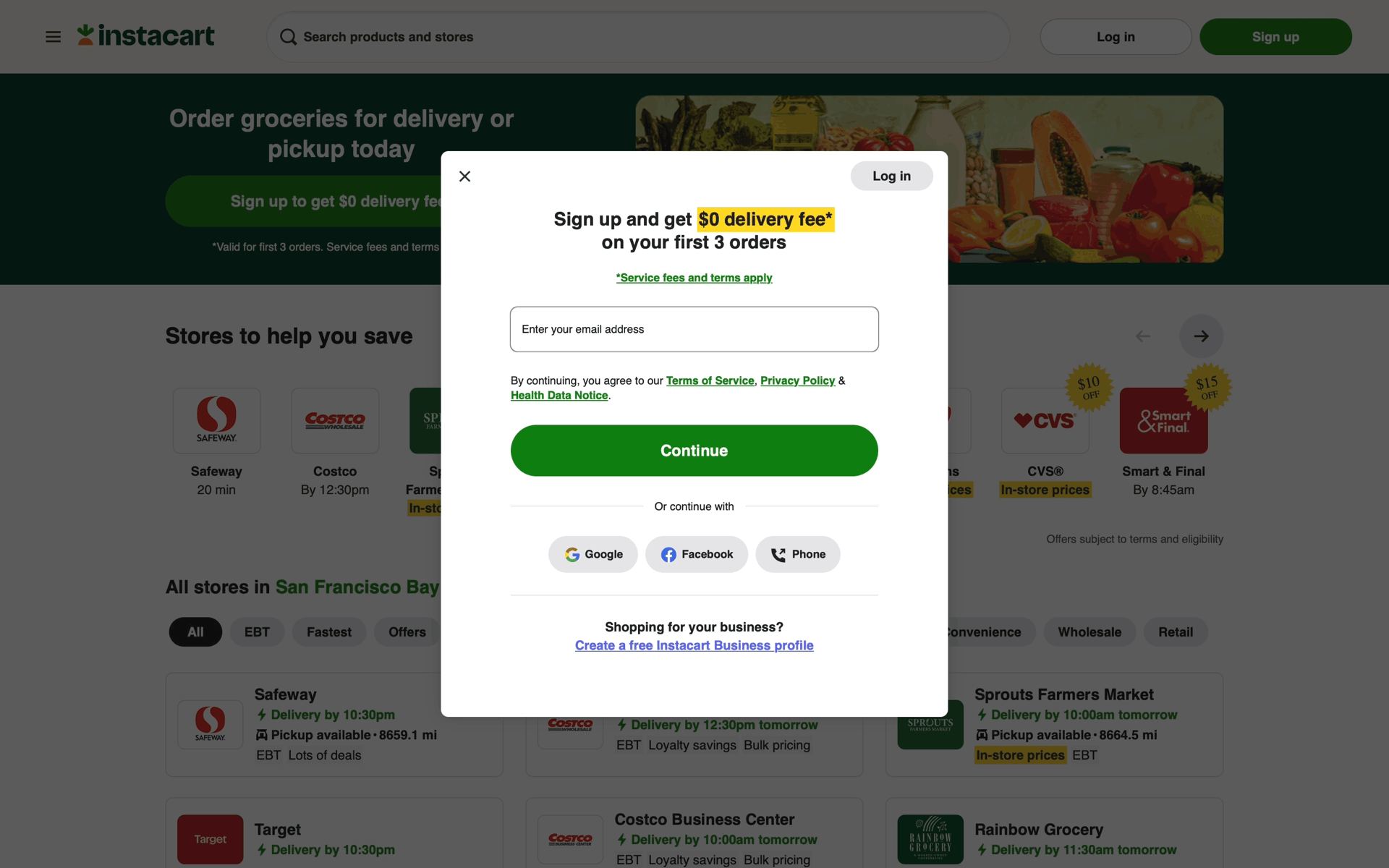Instacart Web Shopping interface screenshot 3