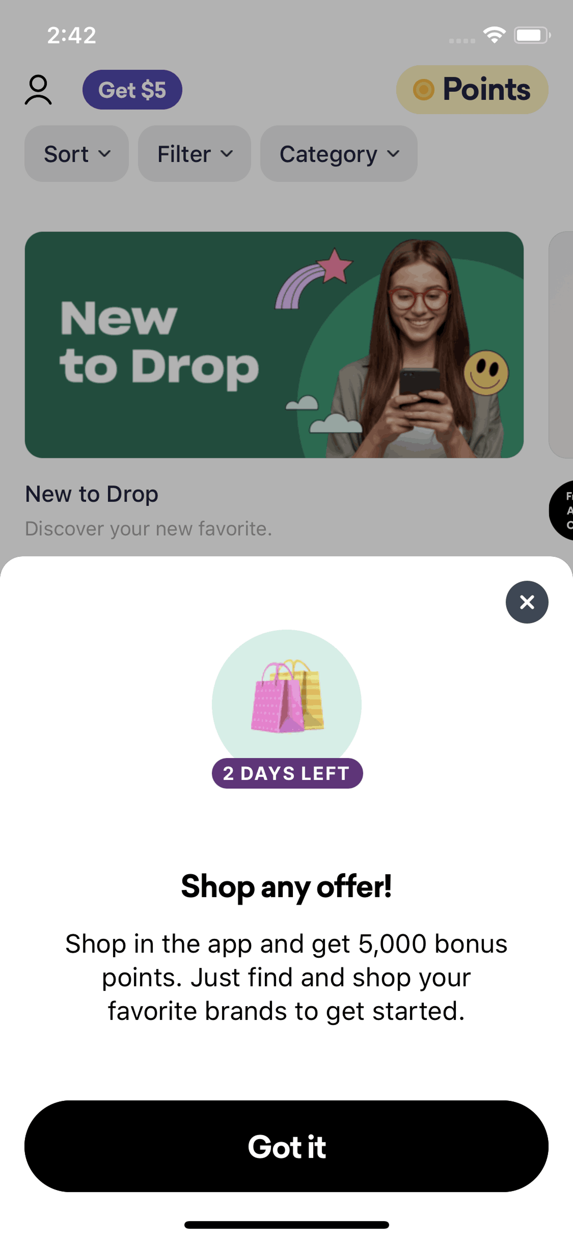 Drop iOS Lifestyle interface screenshot 13