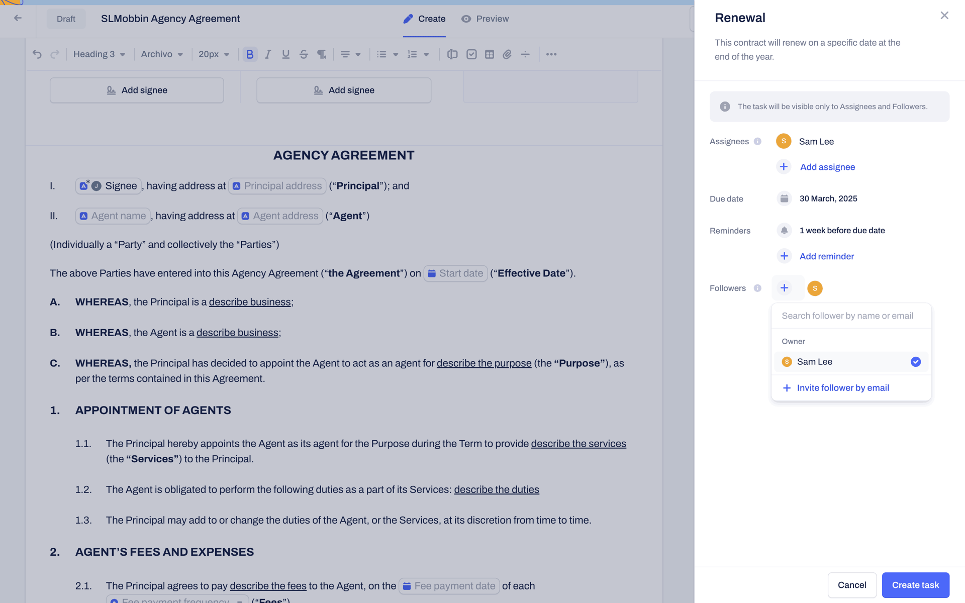 Contractbook Web Business interface screenshot 6