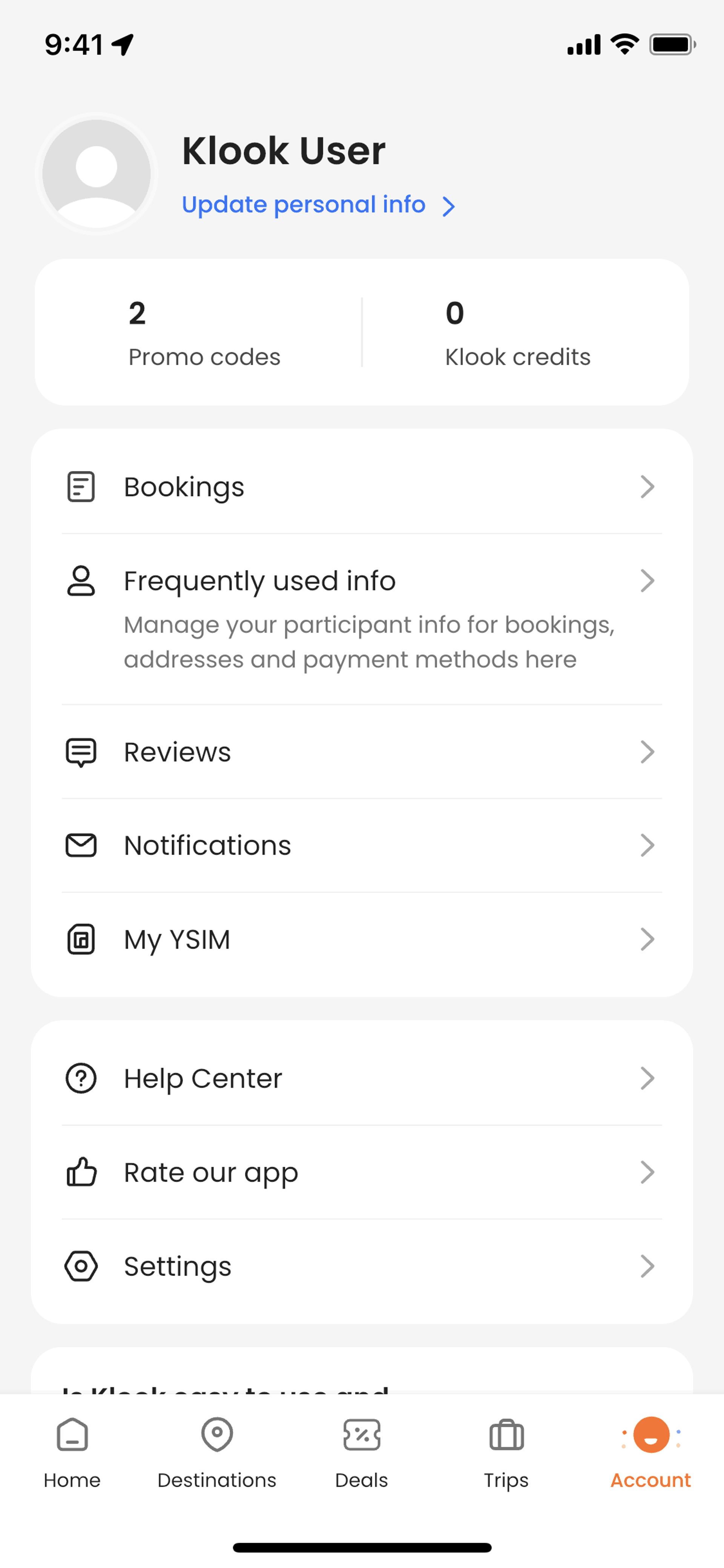 Klook iOS Travel & Transportation interface screenshot 6