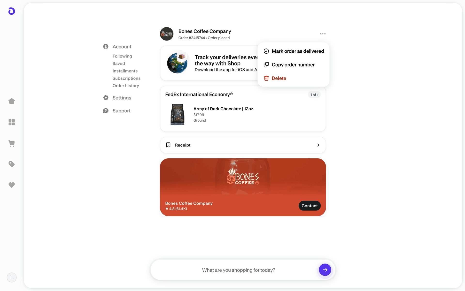 Shop Web AI interface screenshot 11