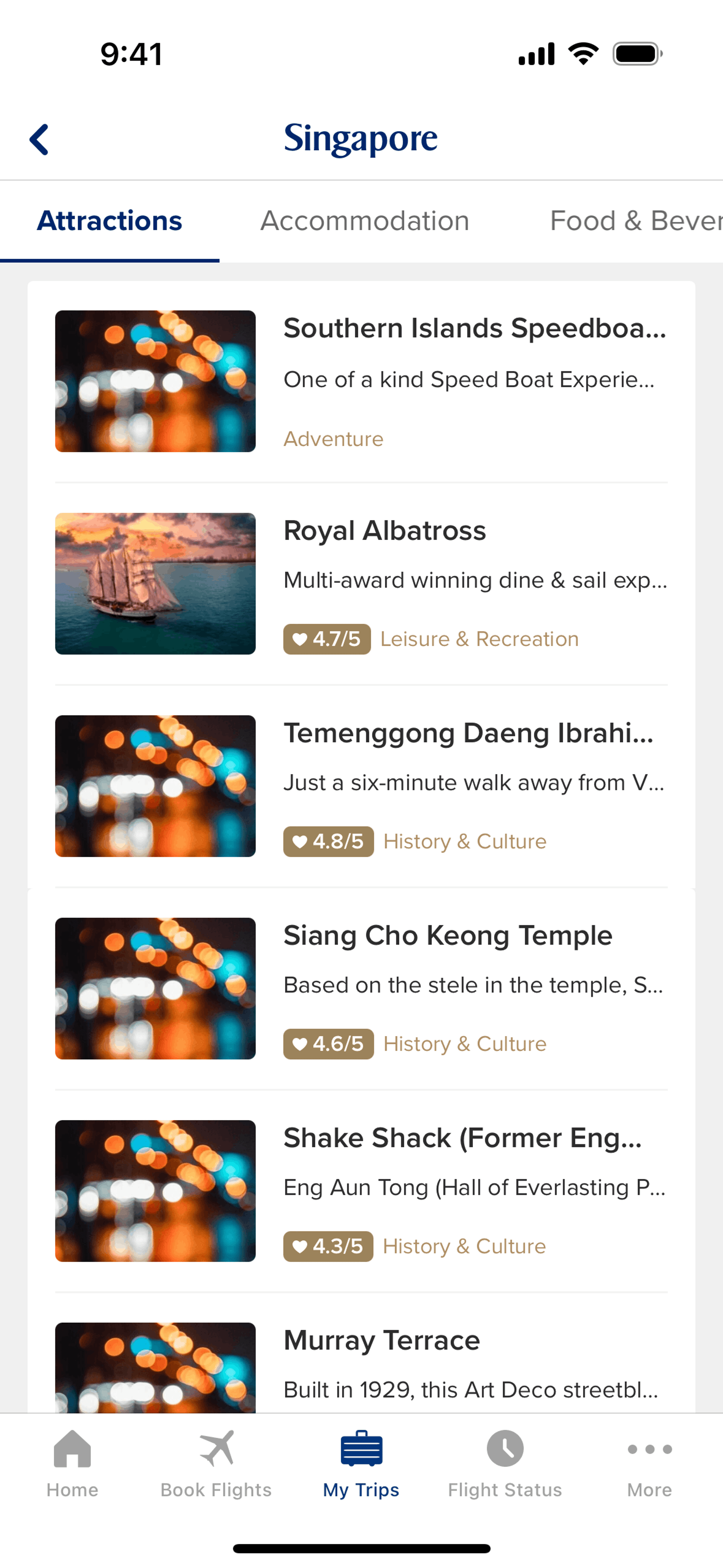 Singapore Airlines iOS Travel & Transportation interface screenshot 4
