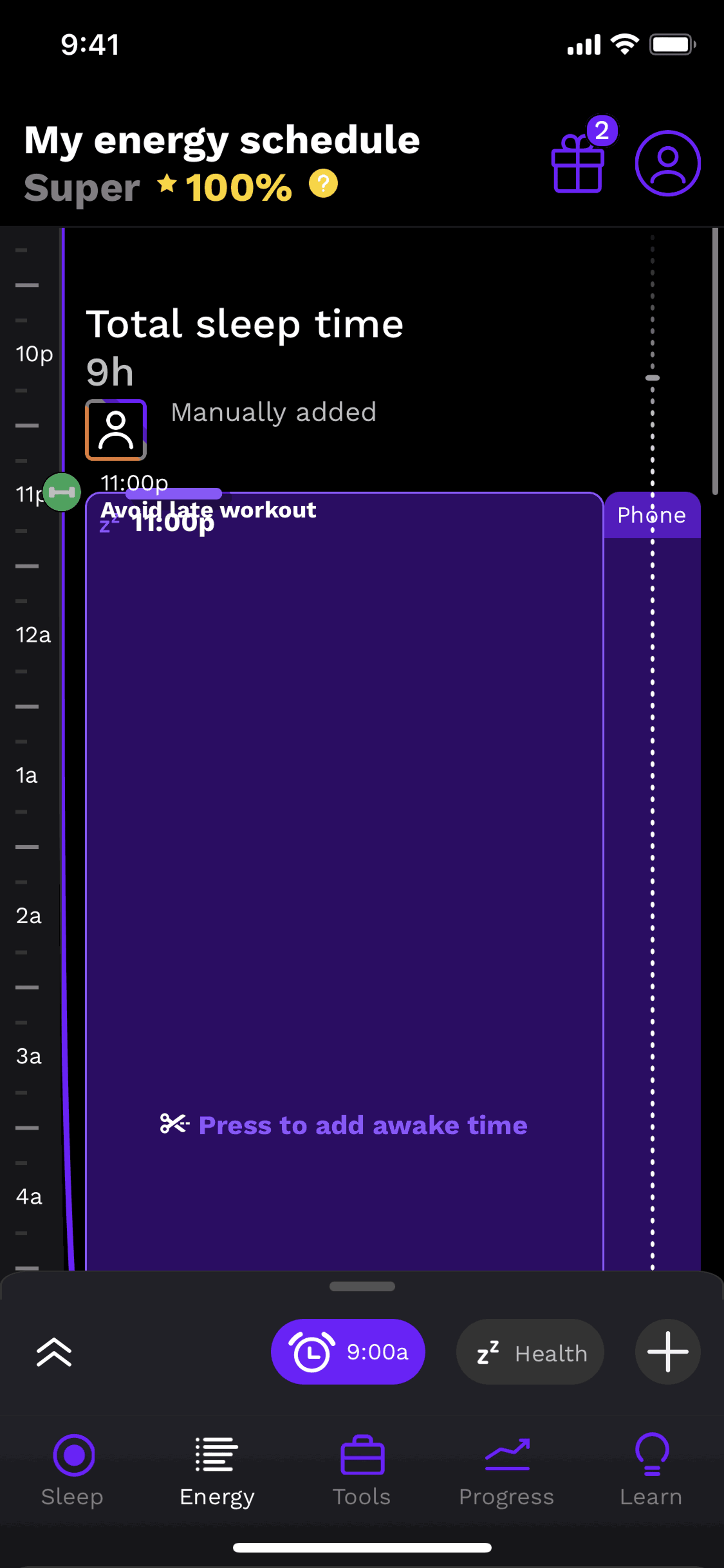 Rise iOS Health & Fitness interface screenshot 6