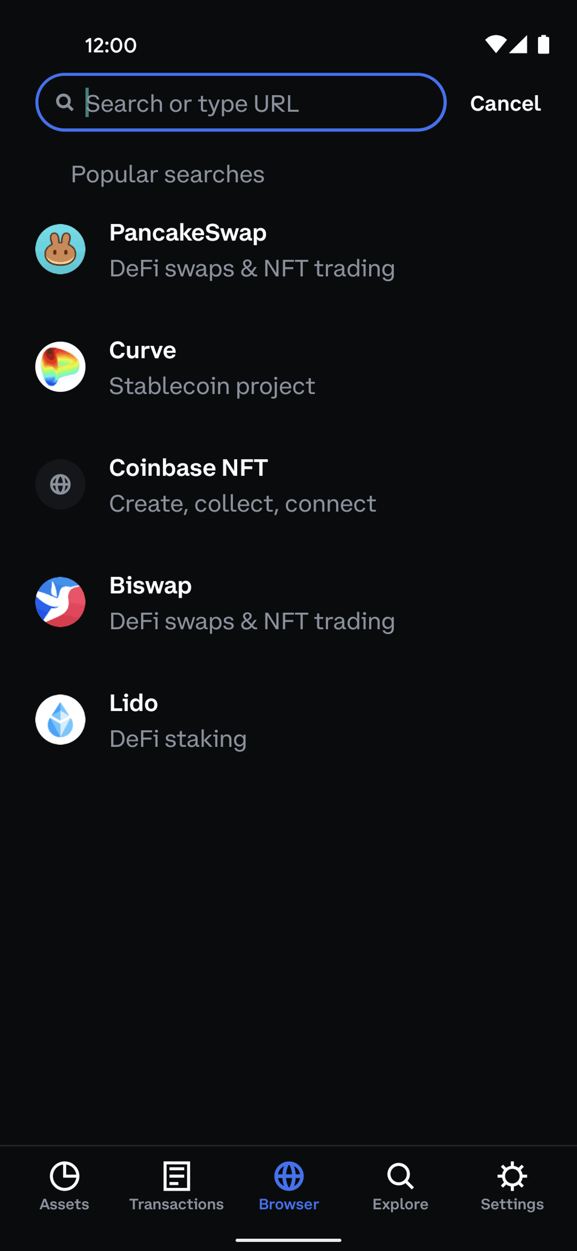 Coinbase Wallet Android Finance interface screenshot 20