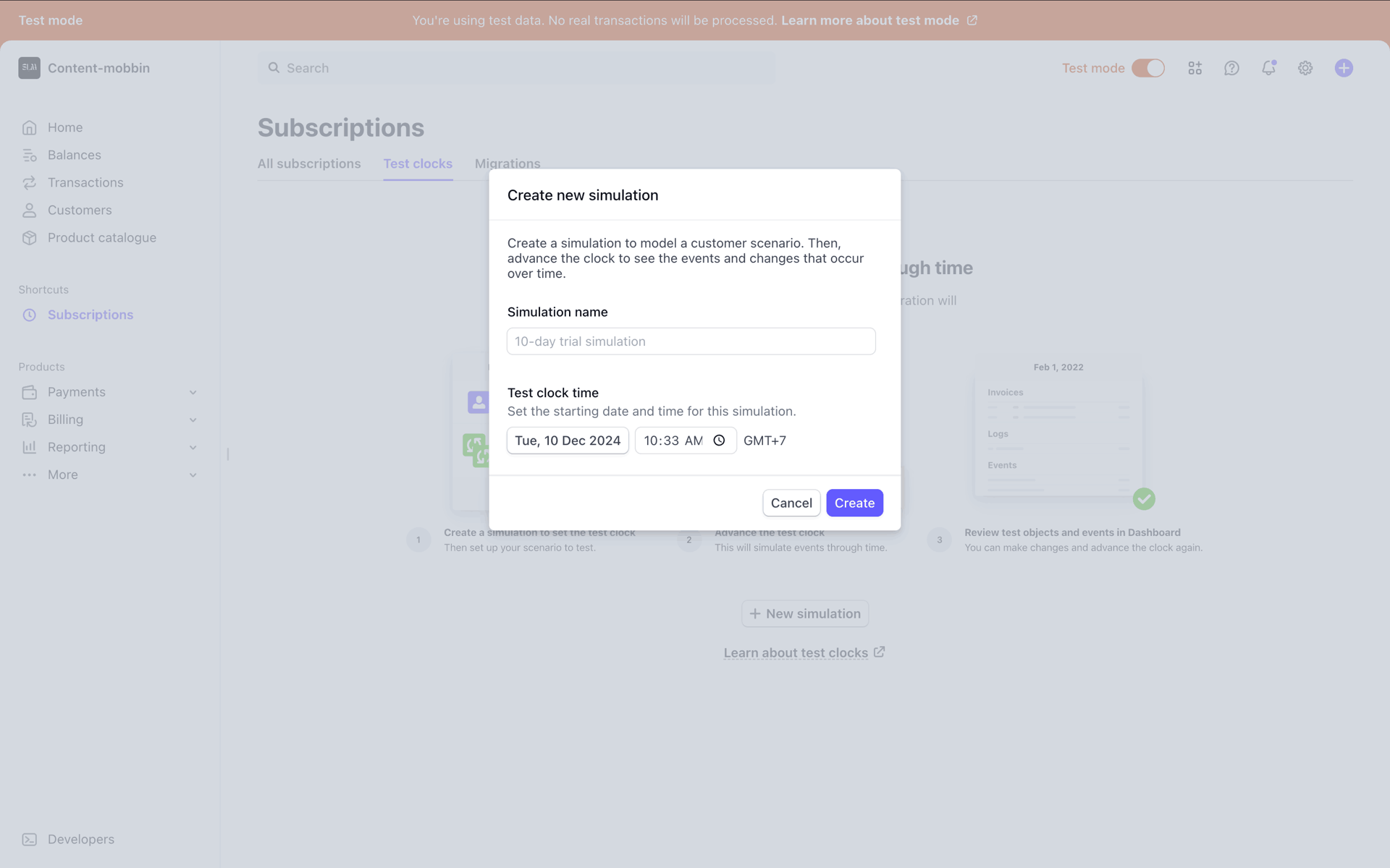 Stripe Web Business interface screenshot 24