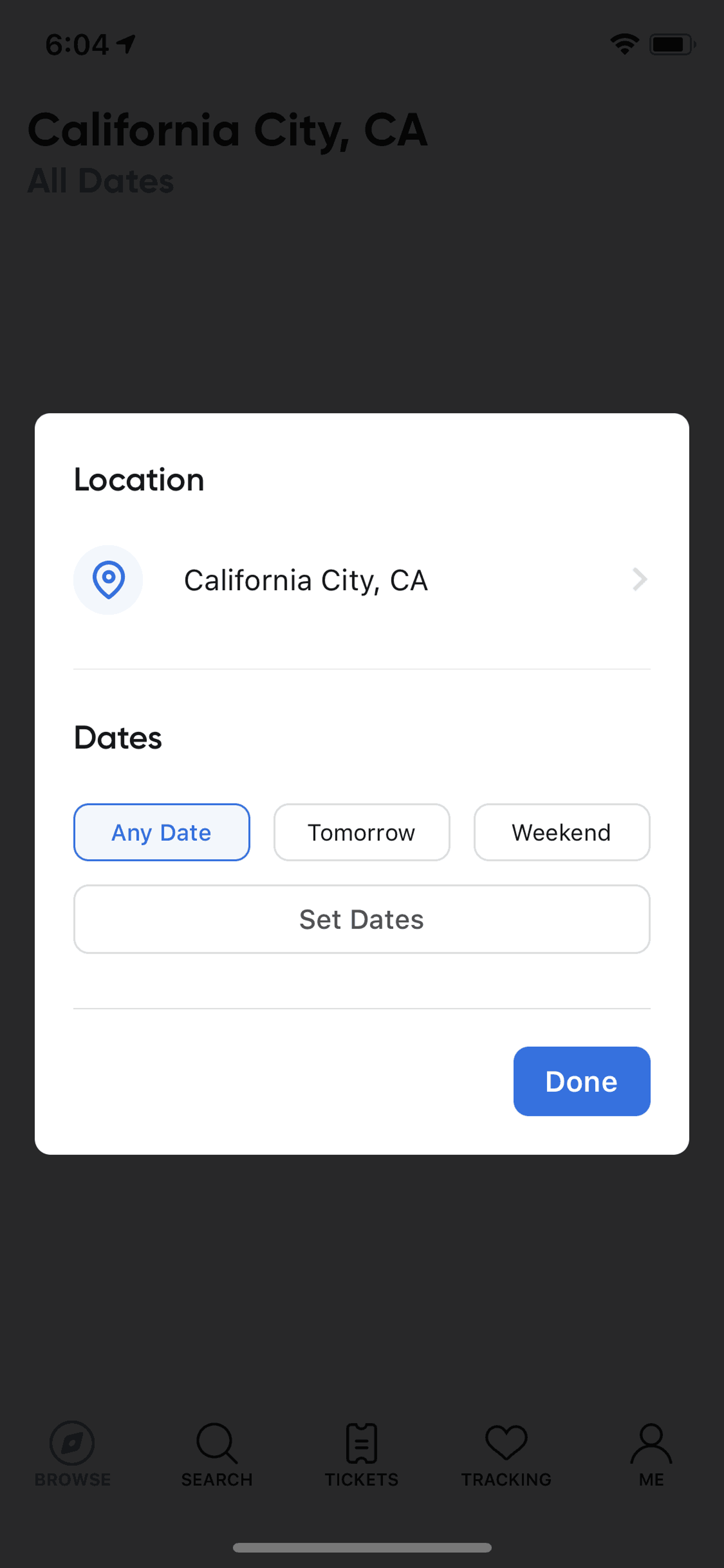 SeatGeek iOS Entertainment interface screenshot 22