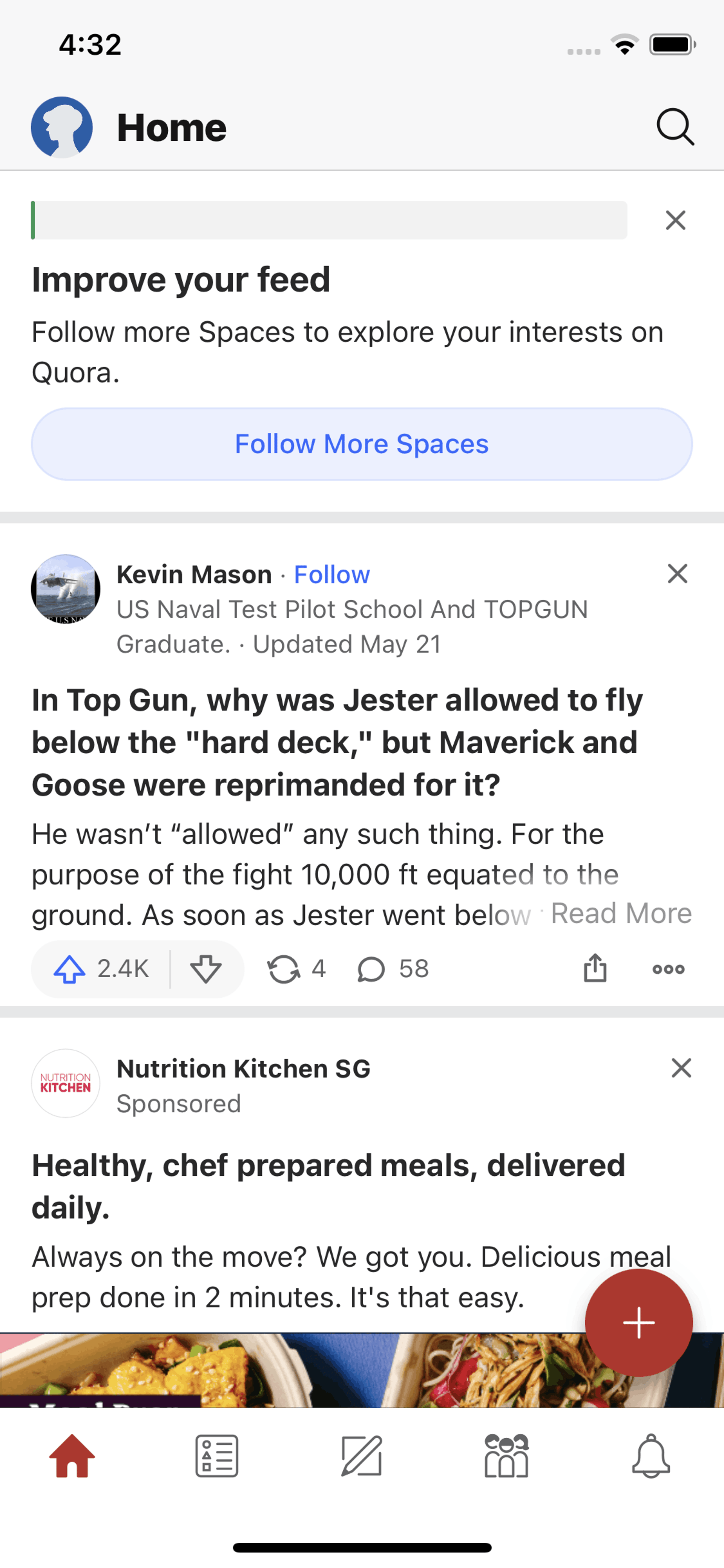 Quora iOS Social Networking interface screenshot 10