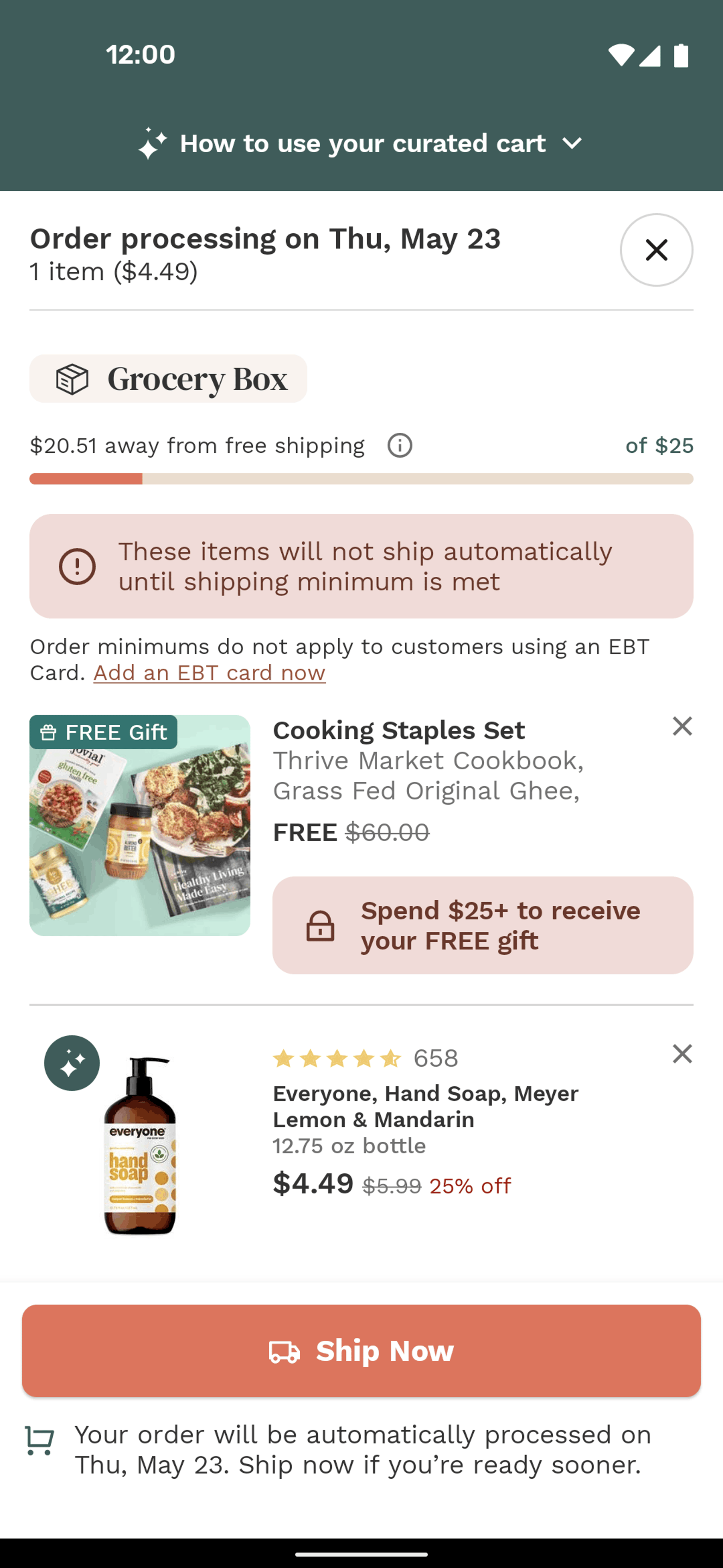 Thrive Market Android Shopping interface screenshot 2