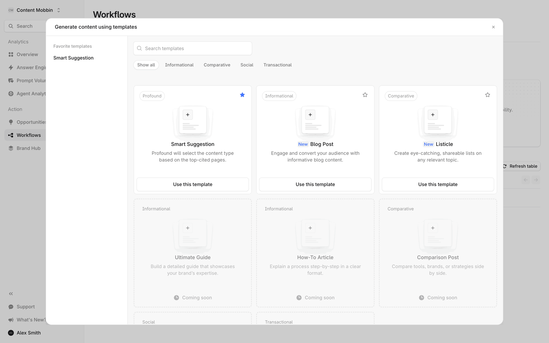 Profound Web AI interface screenshot 20
