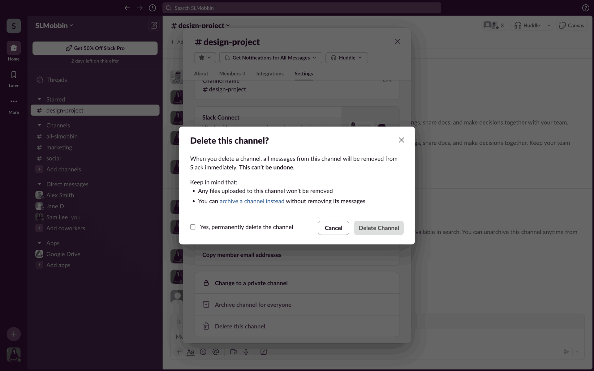 Slack Web Business interface screenshot 23