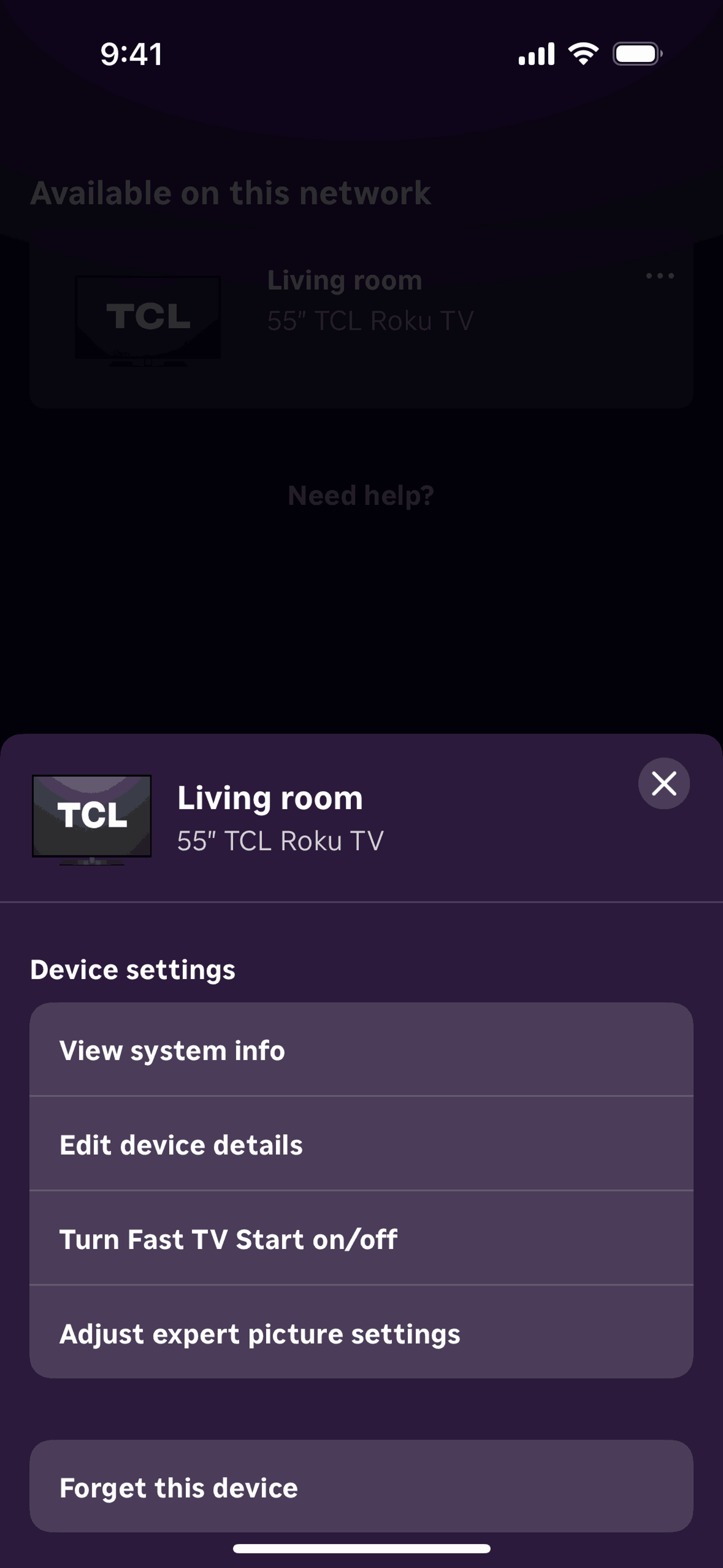 Roku iOS Entertainment interface screenshot 6