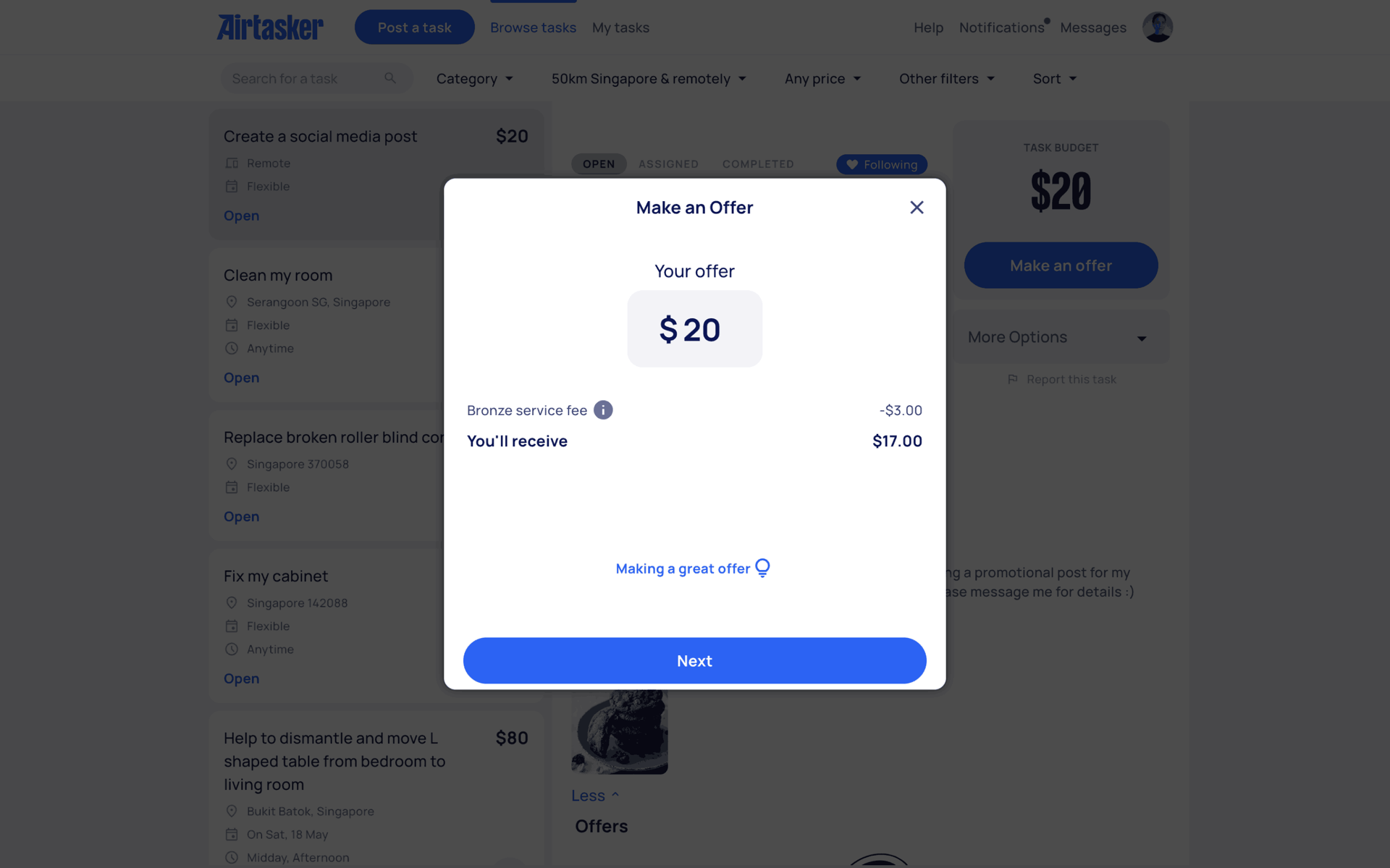Airtasker Web Lifestyle interface screenshot 10