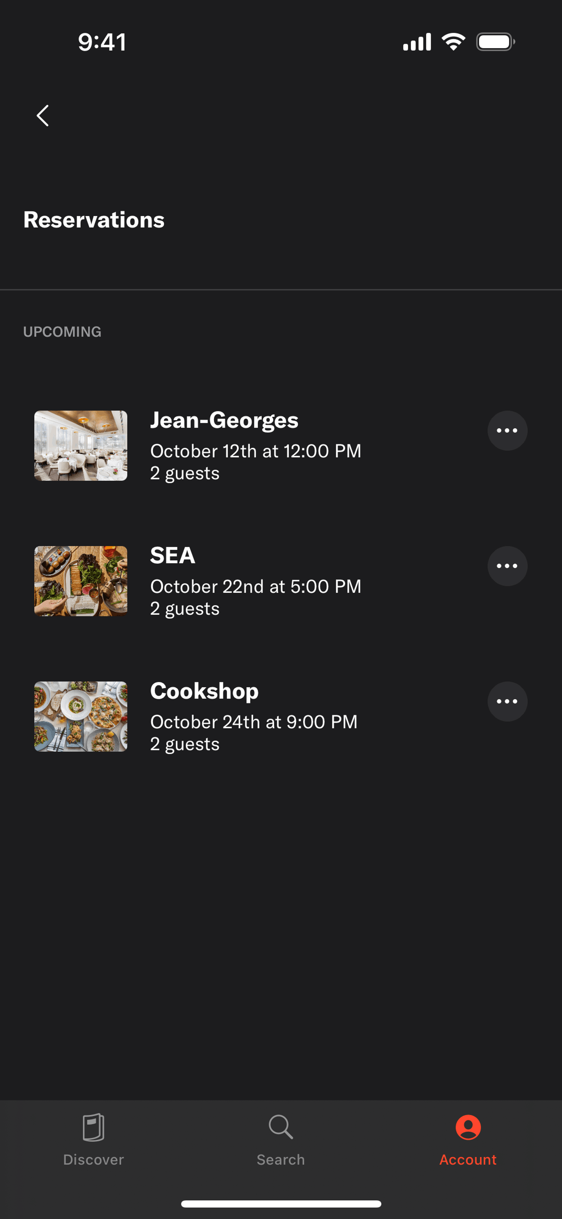 Resy iOS Food & Drink interface screenshot 13