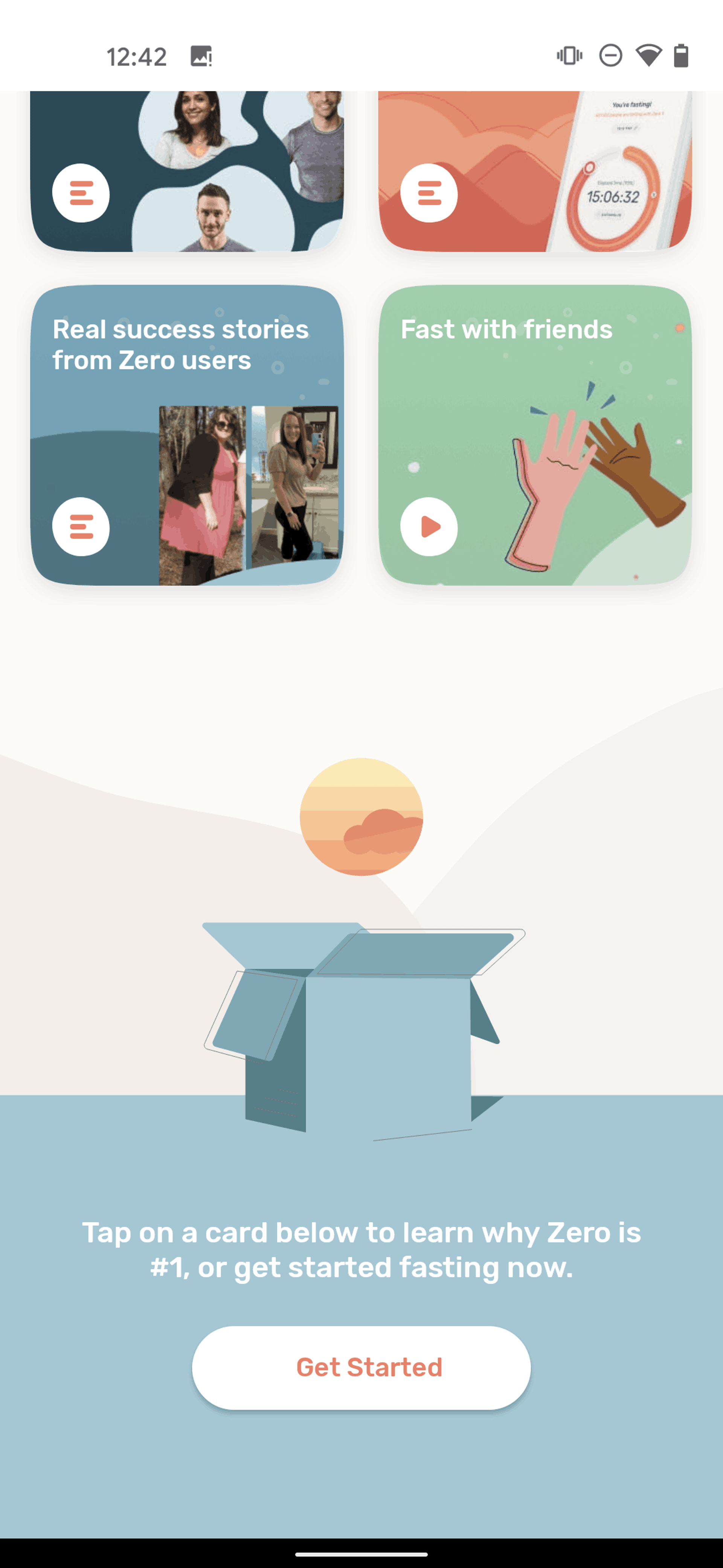 Zero Android Health & Fitness interface screenshot 18