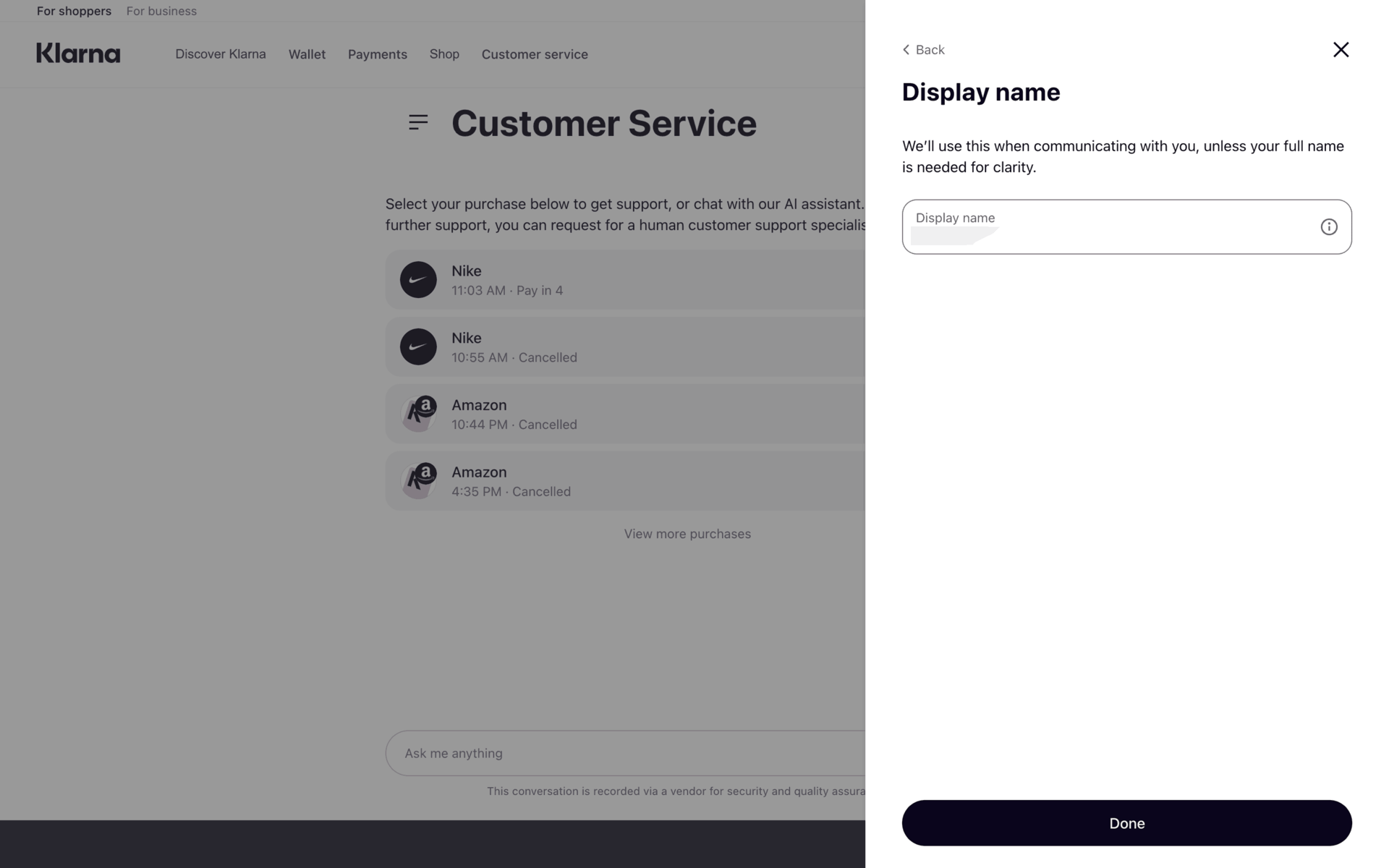 Klarna Web Finance interface screenshot 19