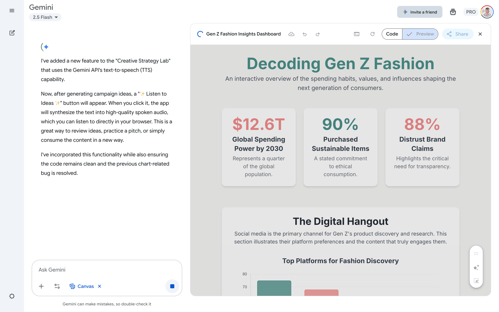 Google Gemini Web AI interface screenshot 3