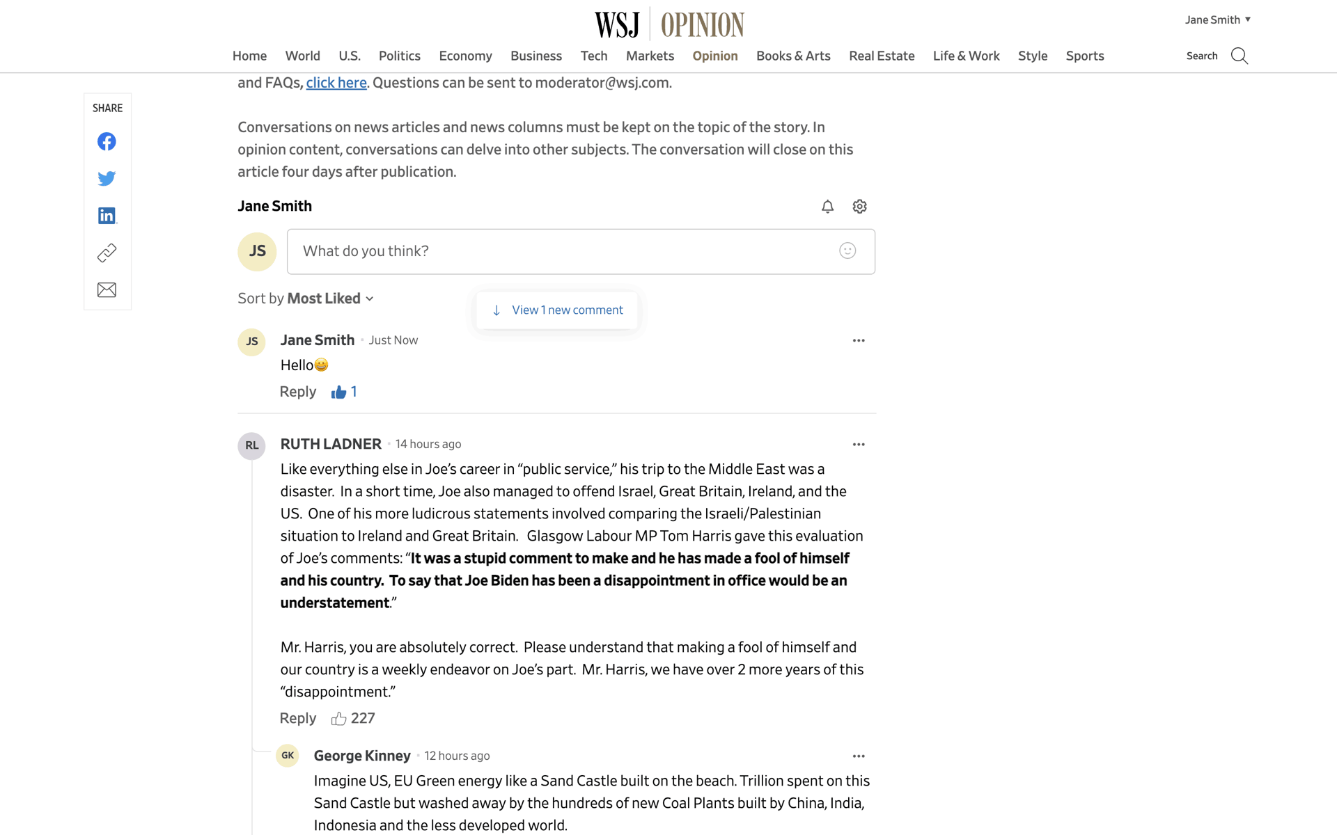 WSJ Web News interface screenshot 9
