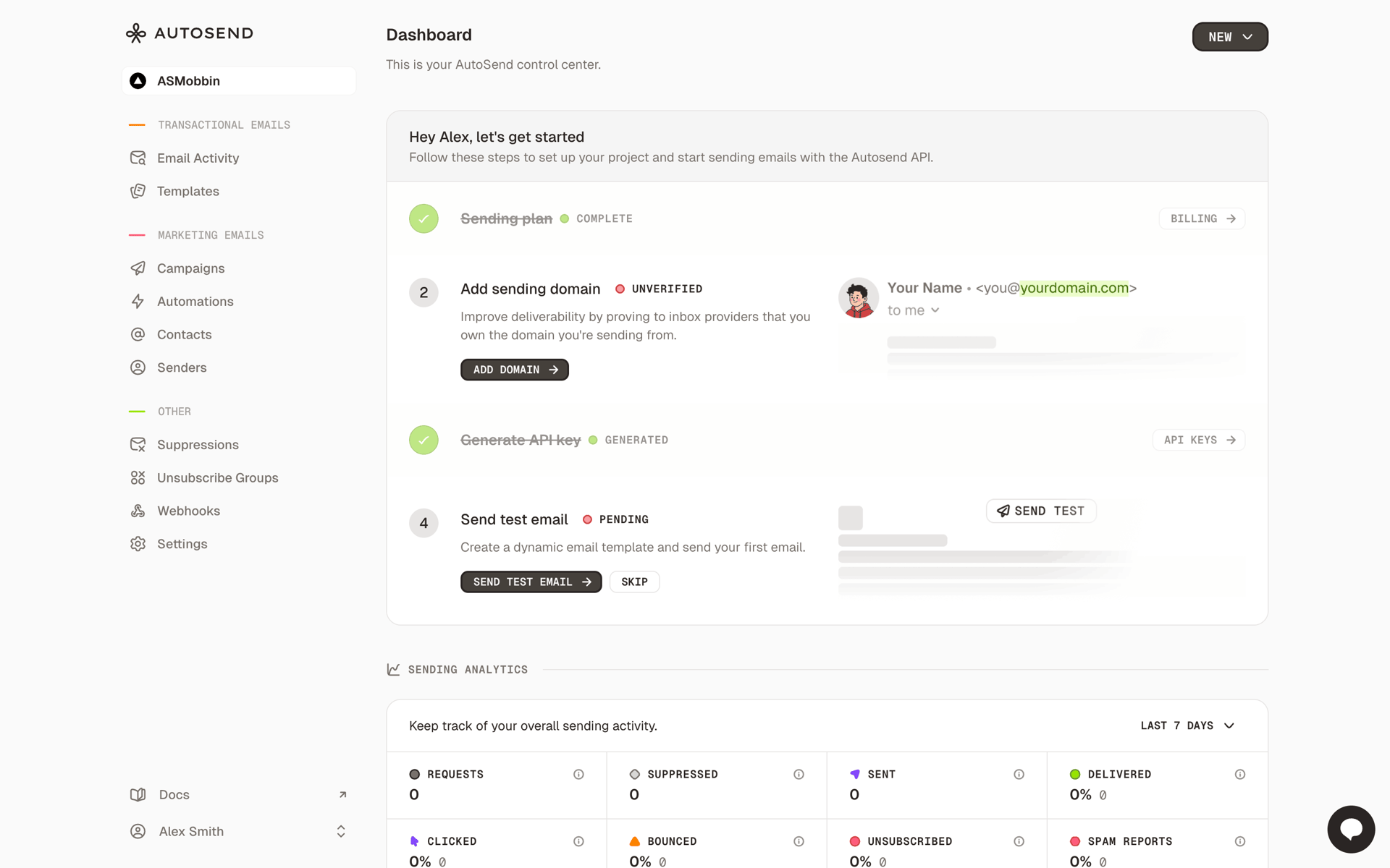 AutoSend Web automated messaging interface screenshot 18