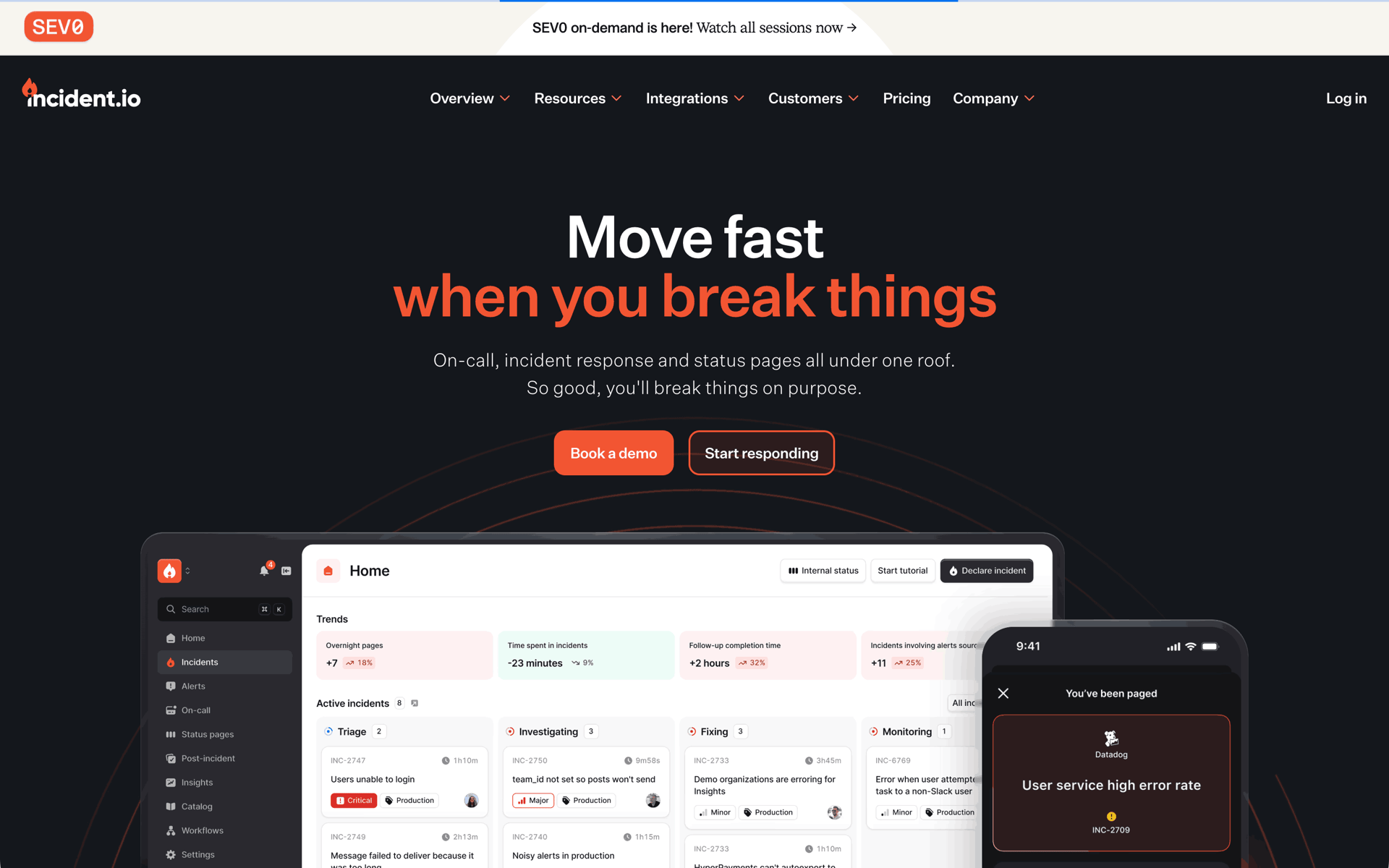 incident.io Web Developer Tools interface screenshot 1