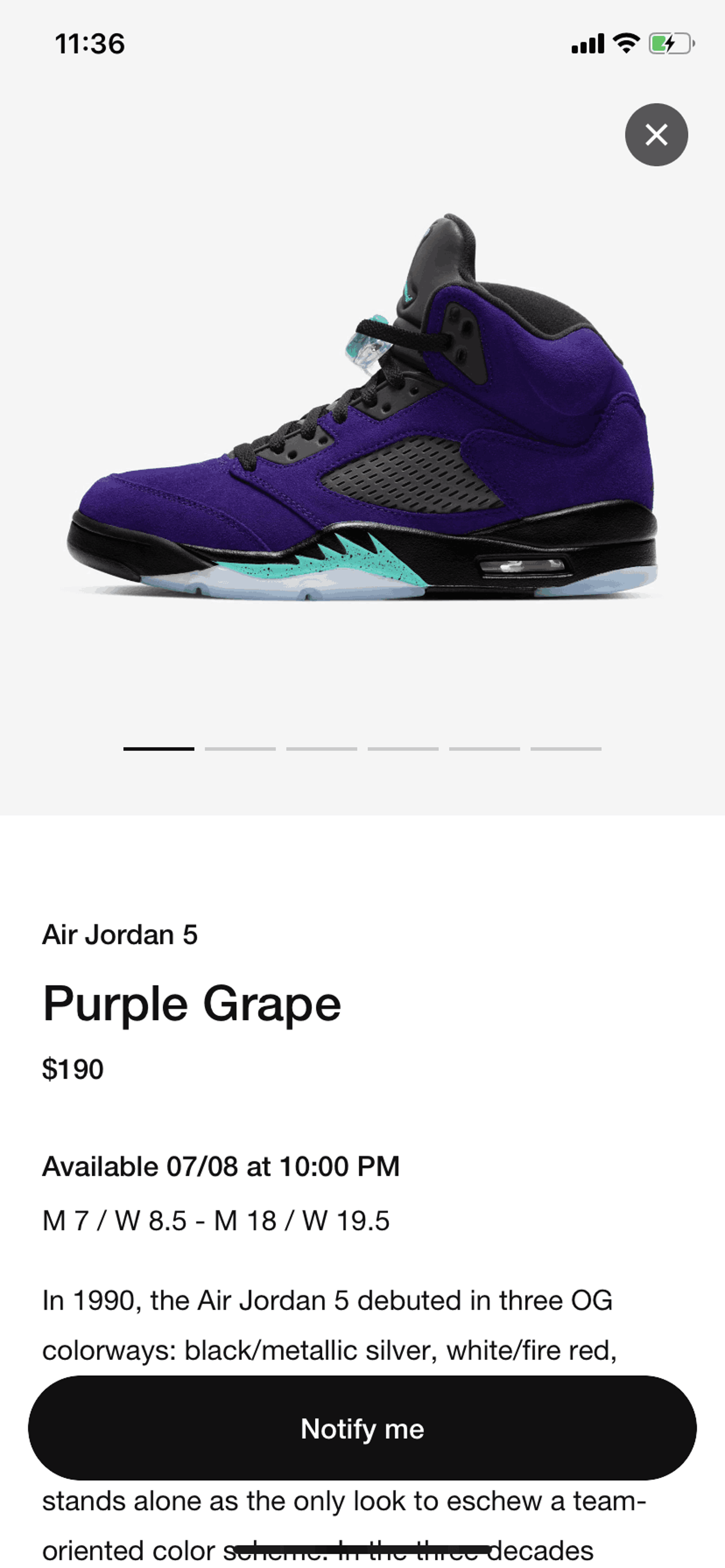 Nike SNKRS iOS Shopping interface screenshot 18