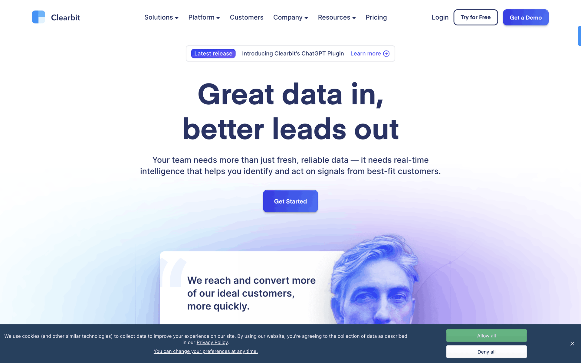 Clearbit Web Business interface screenshot 2