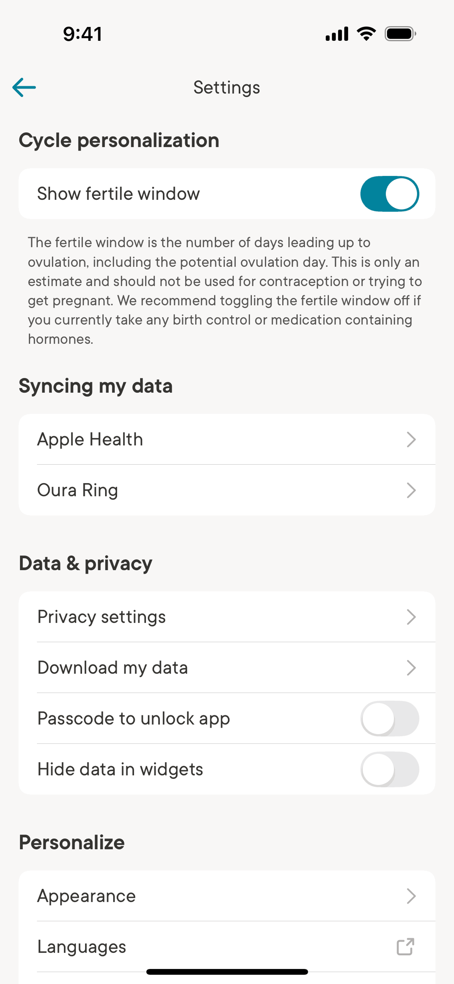 Clue iOS Health & Fitness interface screenshot 16