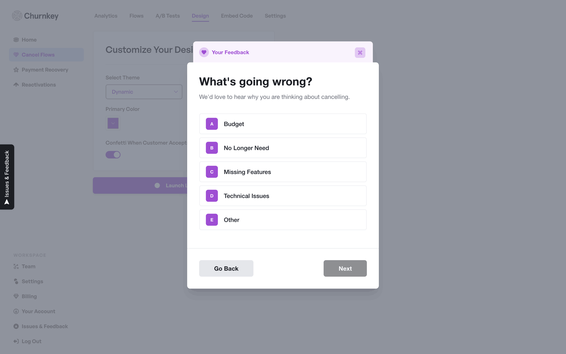 Churnkey Web Business interface screenshot 4