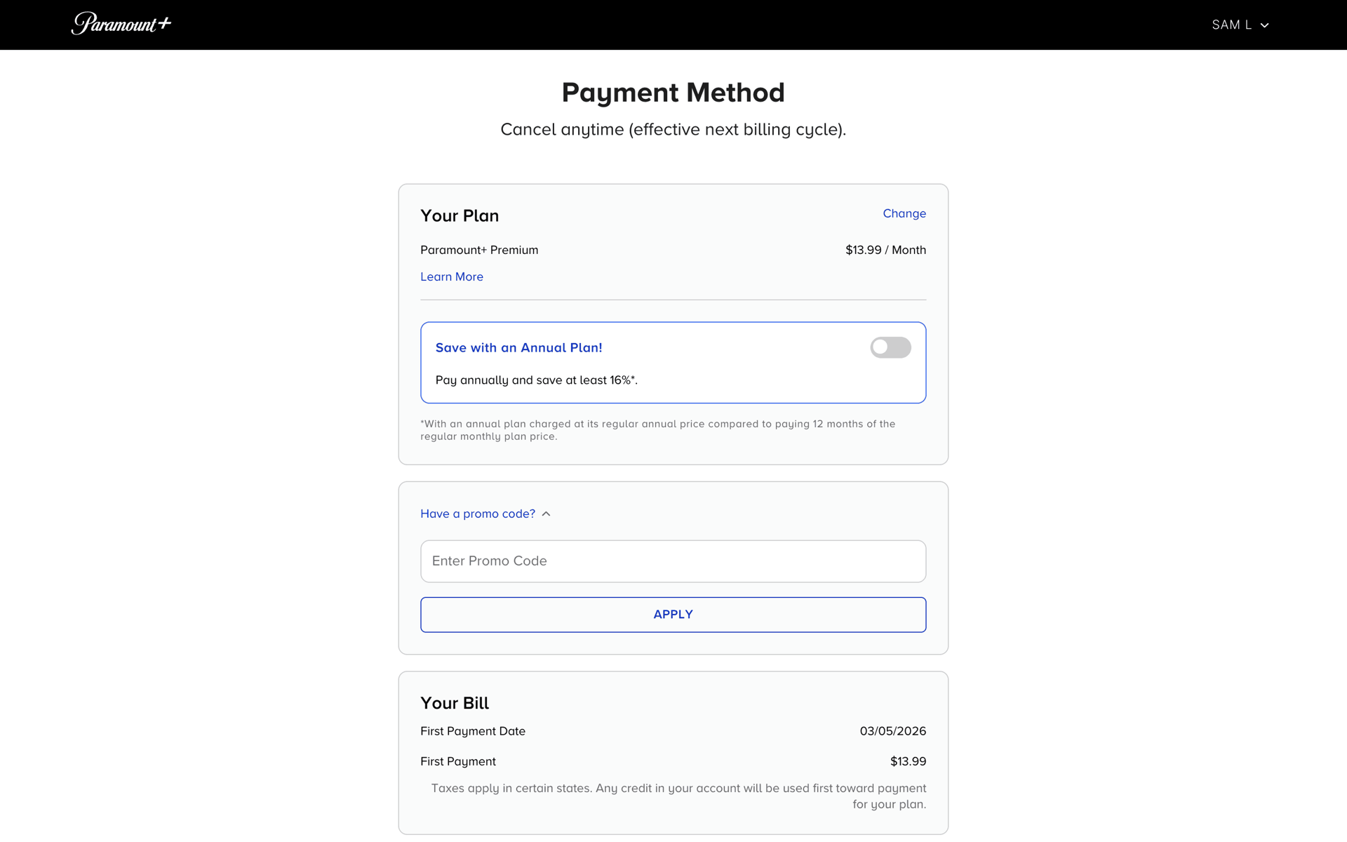 Paramount+ Web streaming interface screenshot 4