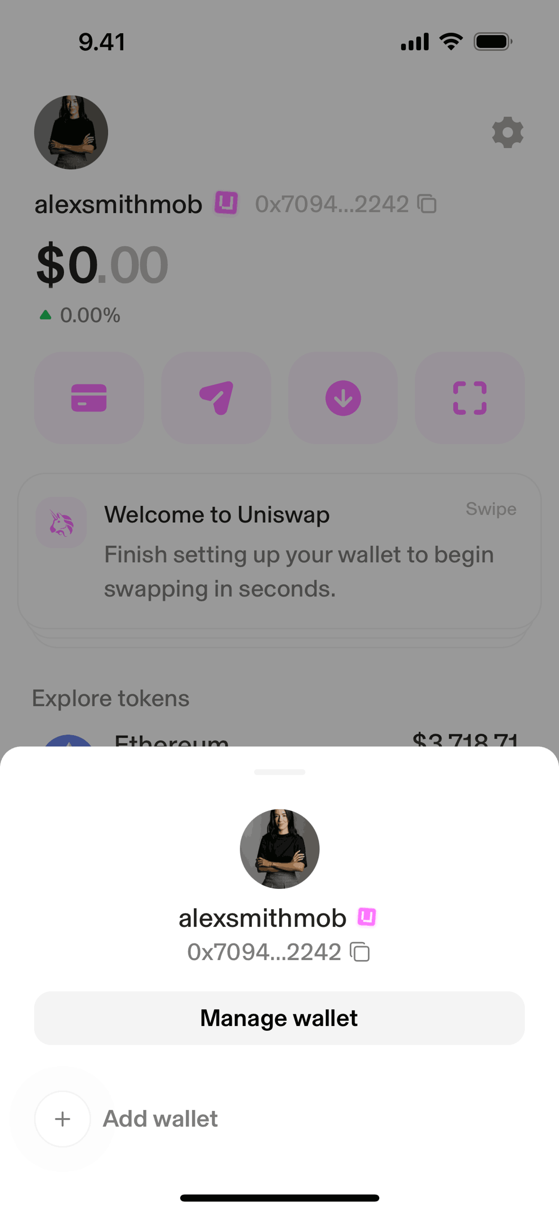 Uniswap iOS Finance interface screenshot 5