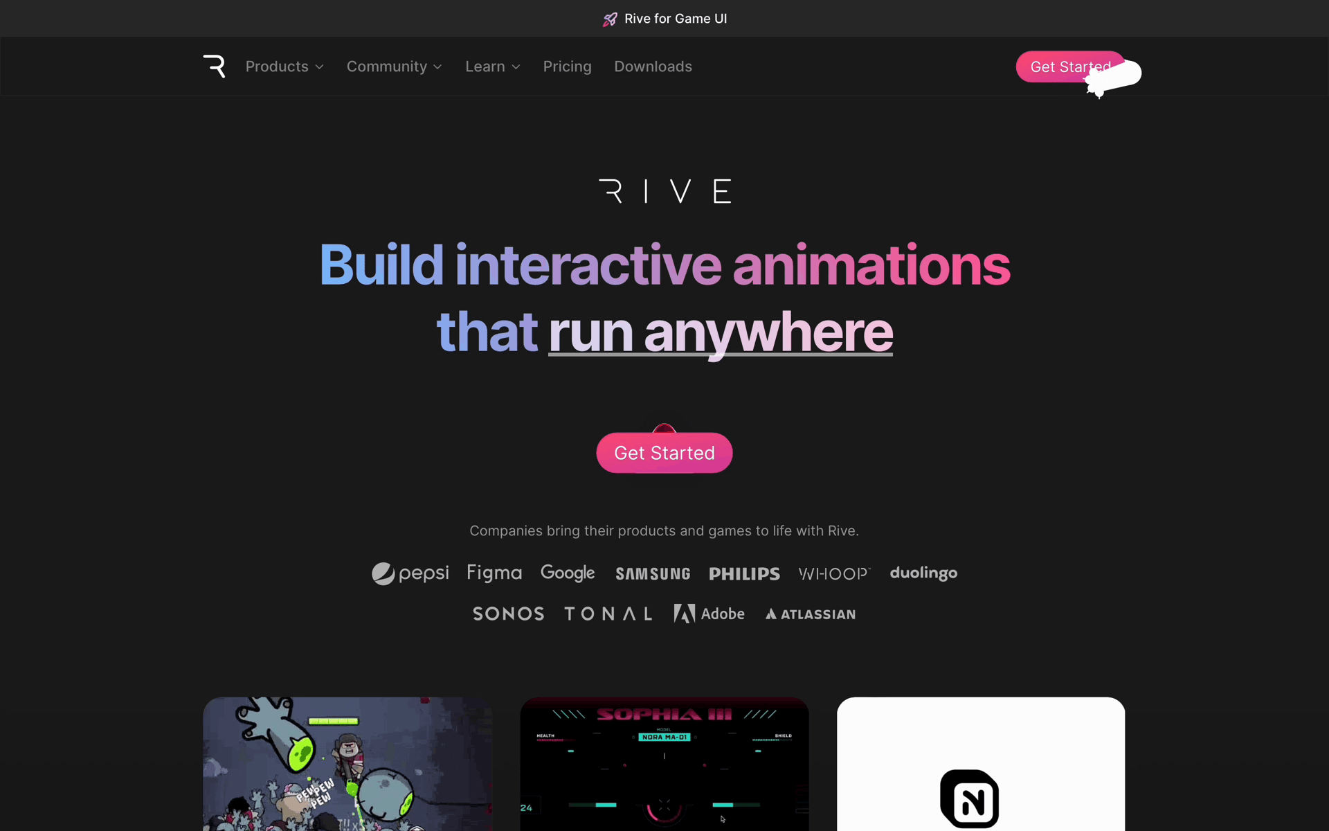 Rive Web Graphics & Design interface screenshot 4