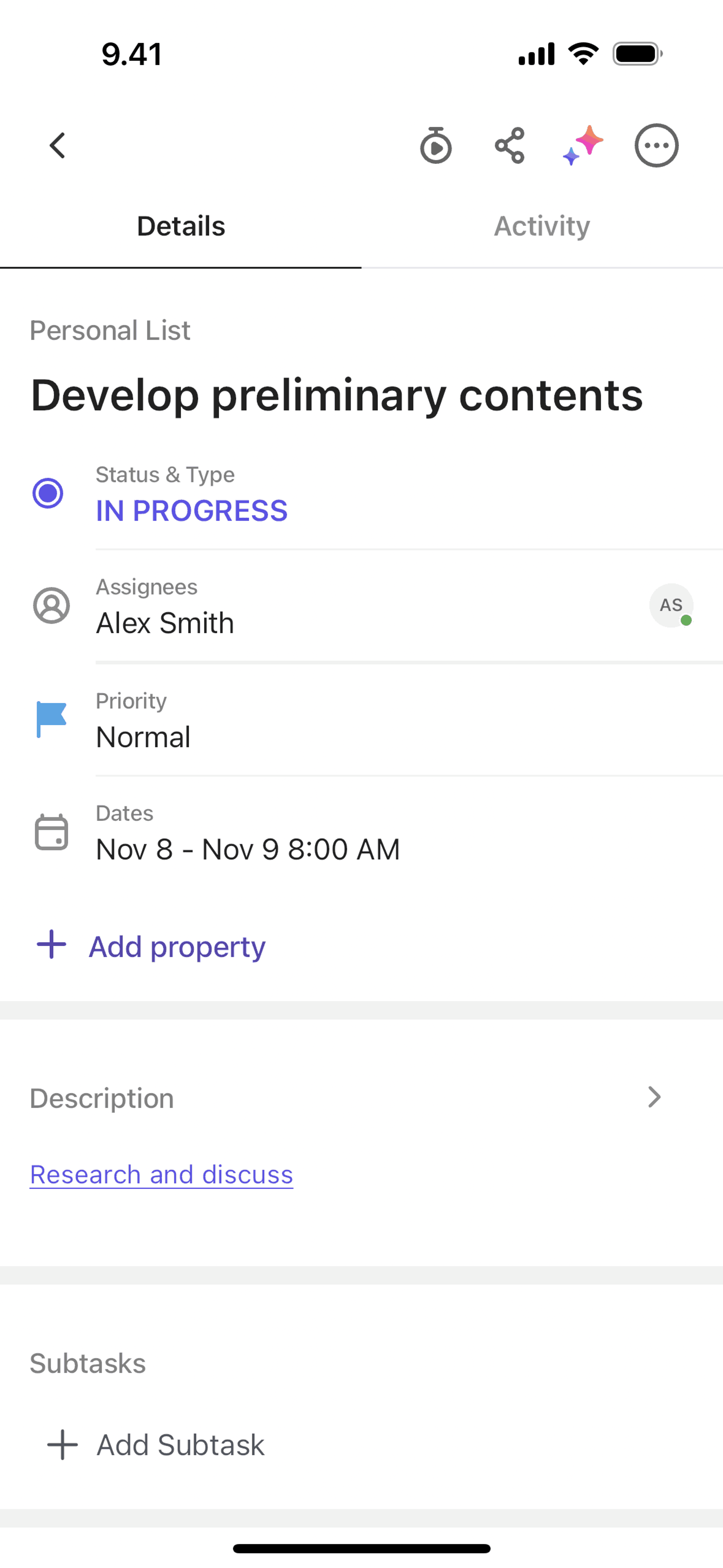 ClickUp iOS Productivity interface screenshot 2