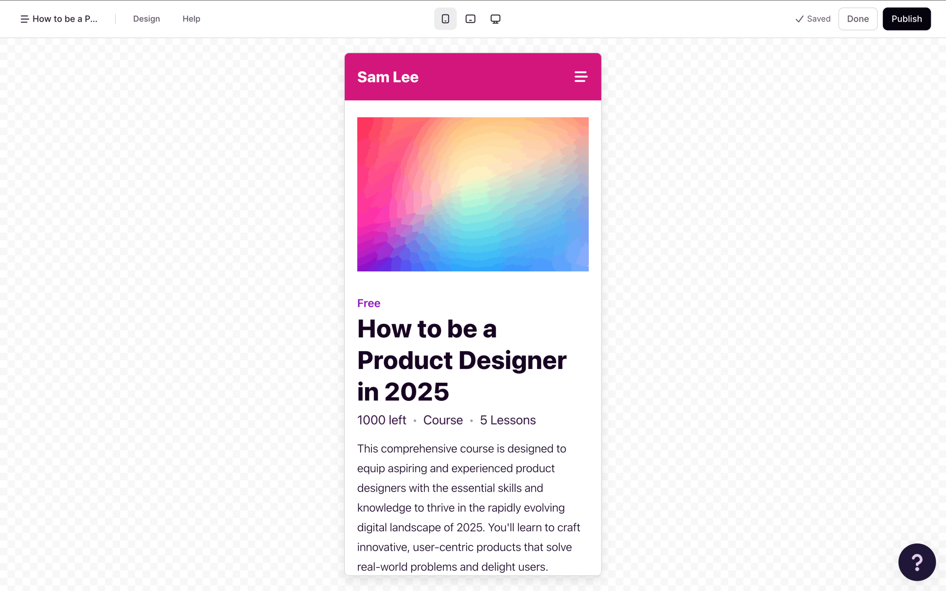 Podia Web Business interface screenshot 14